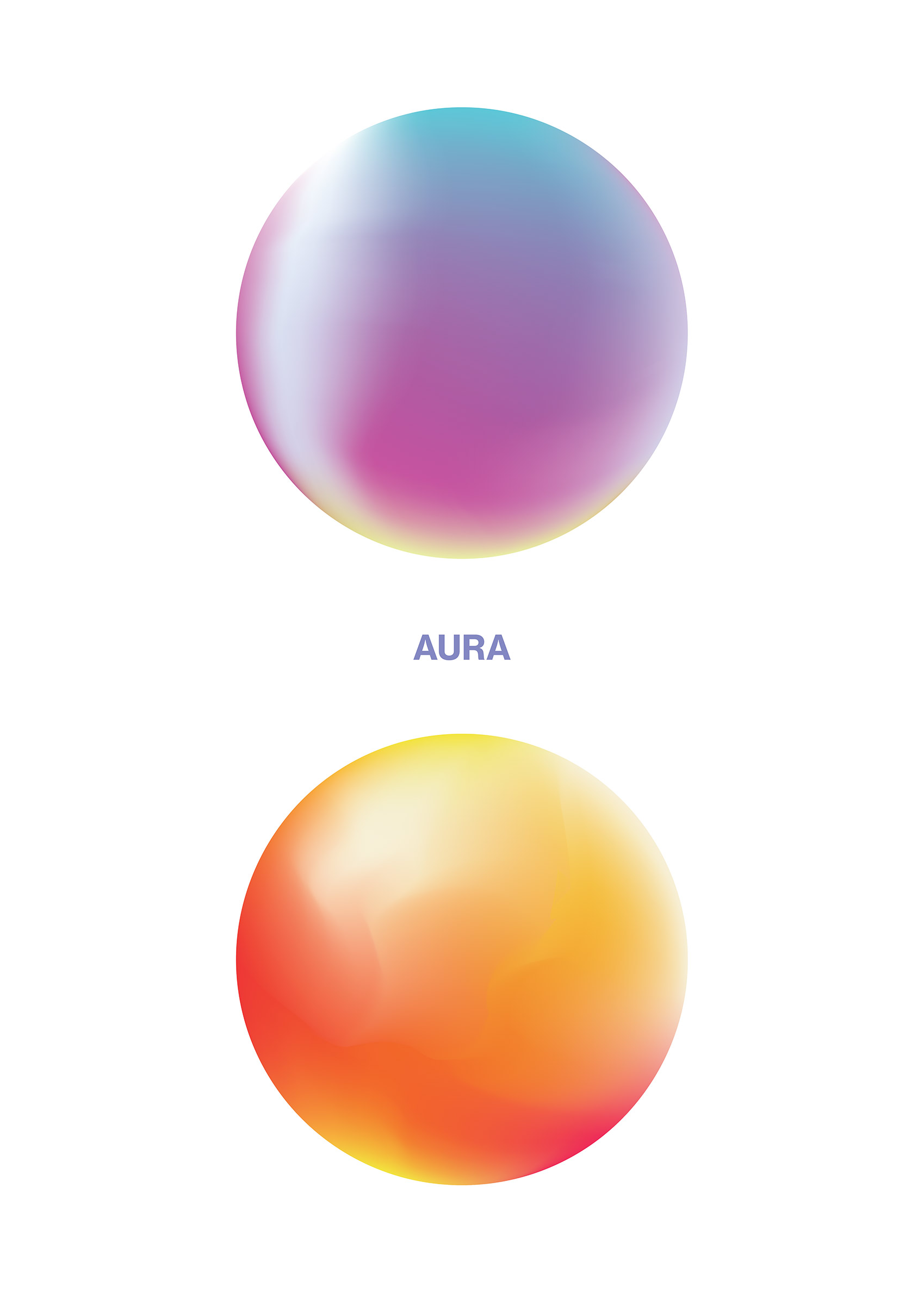 Aura Spheres Poster - Abstract illustration (50x70 cm)