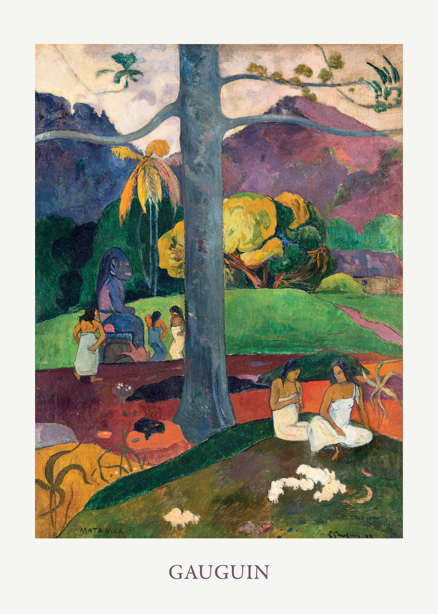 Mata Mua by Paul Gauguin Poster - Tropical landscape painting (50x70 cm)