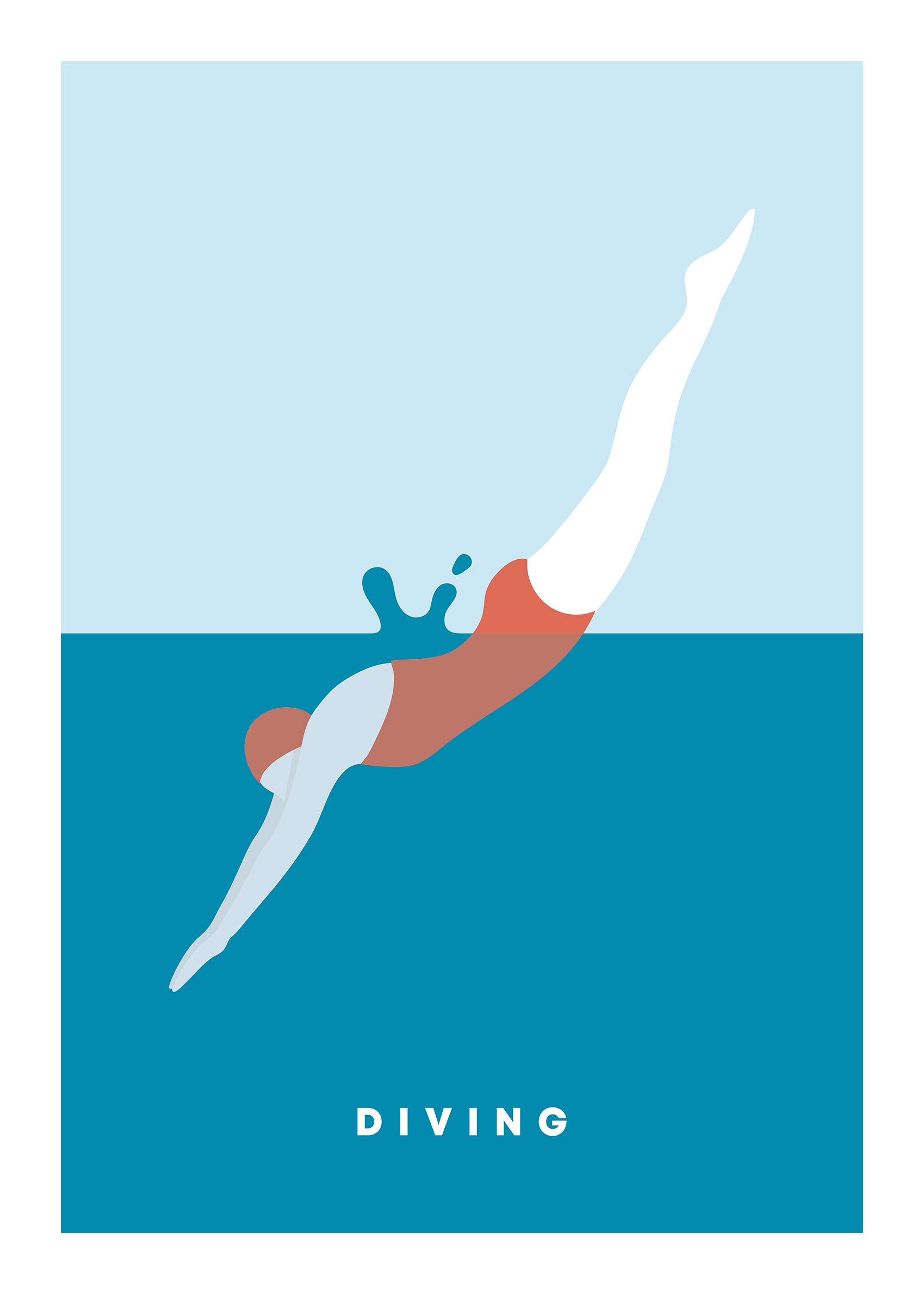 Diving poster - Diving illustration (30x40 cm)