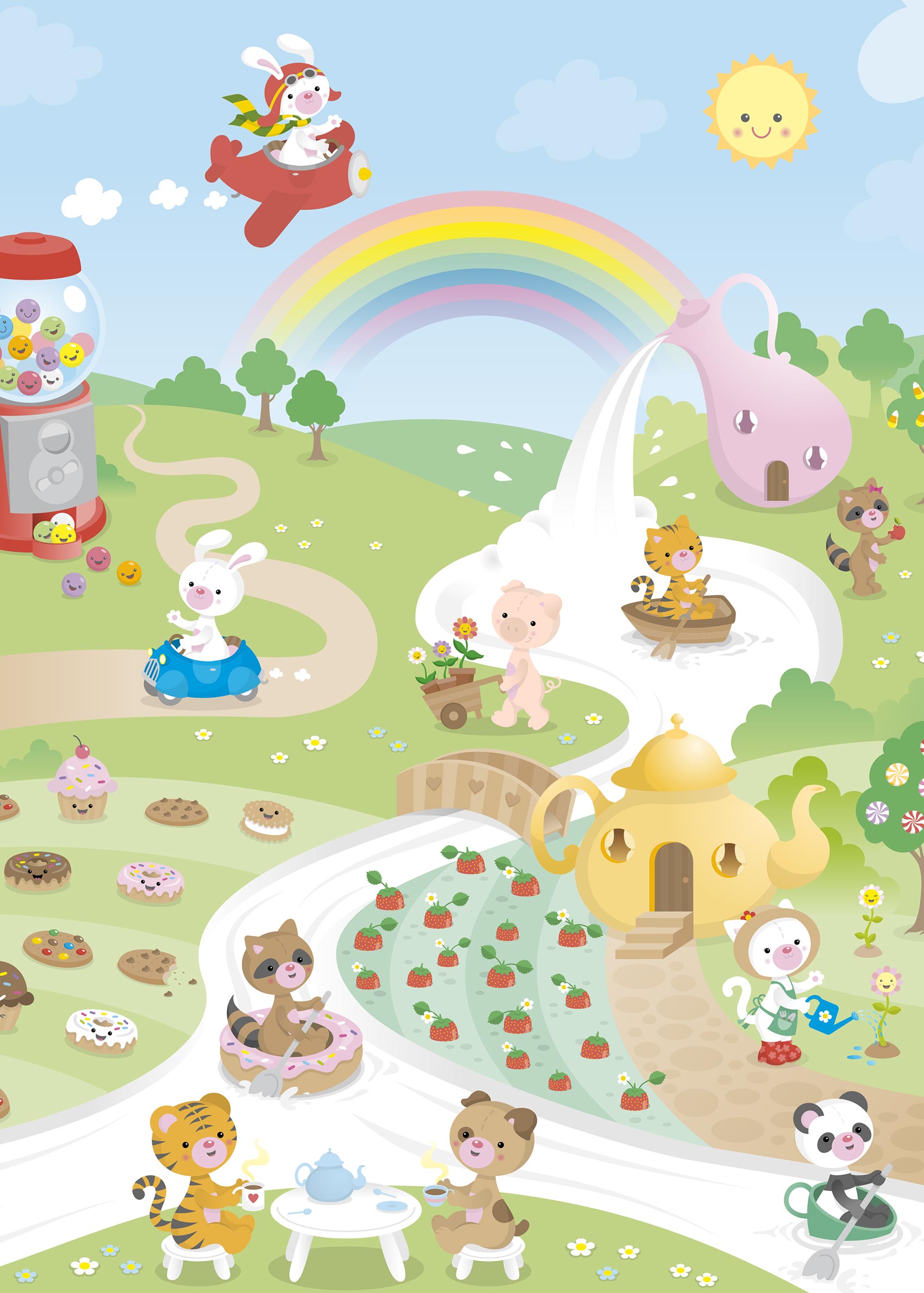 Candyland Poster - Tierillustration (50x70 cm)