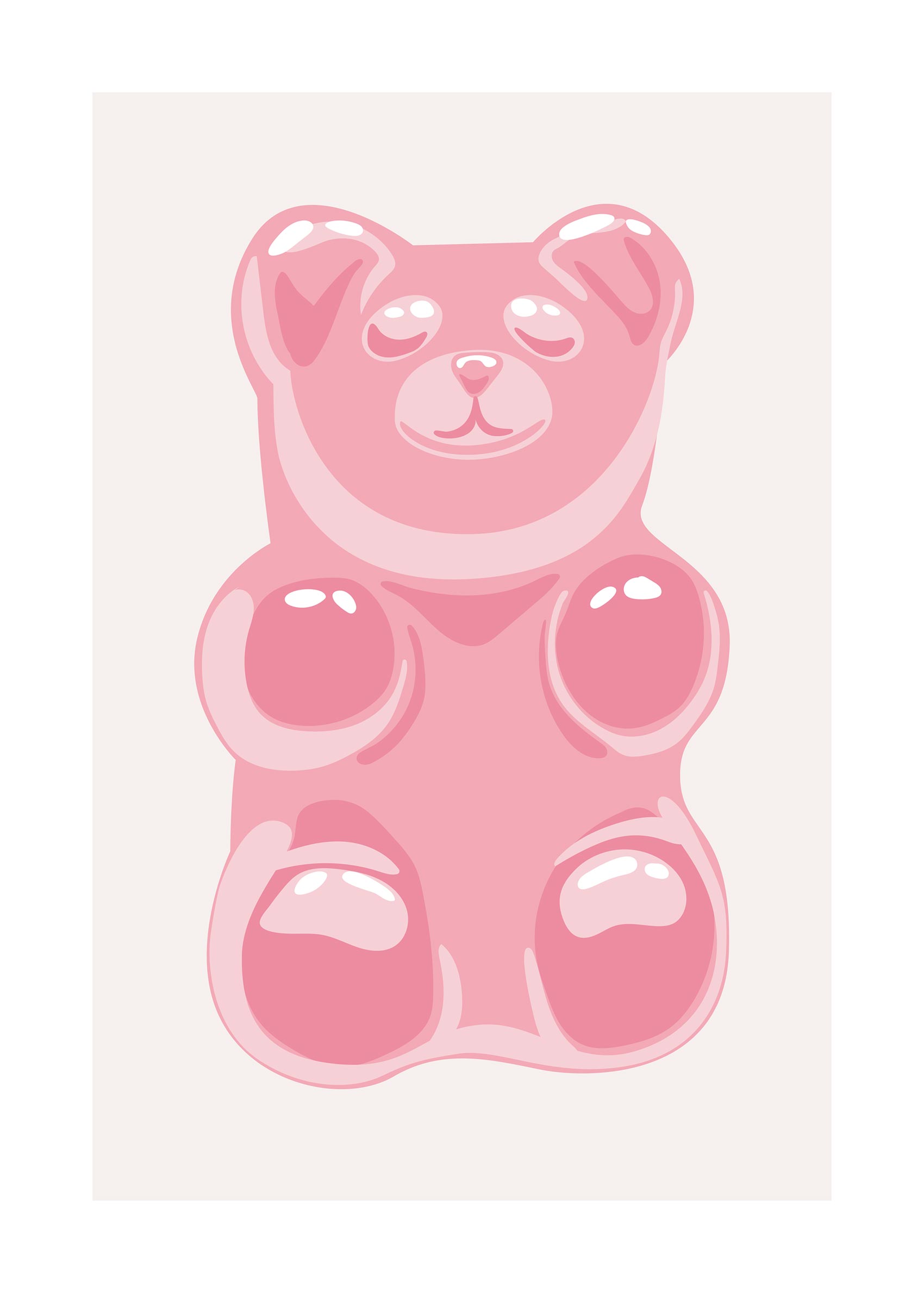 Gummy Bear Poster - Animal illustration (21x30 cm)