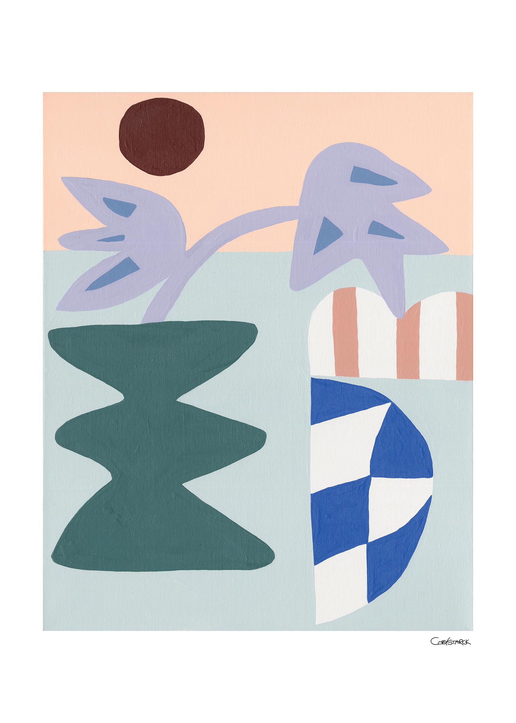 Plant Fizz plakat - Abstrakt blomsterillustration (30x40 cm)