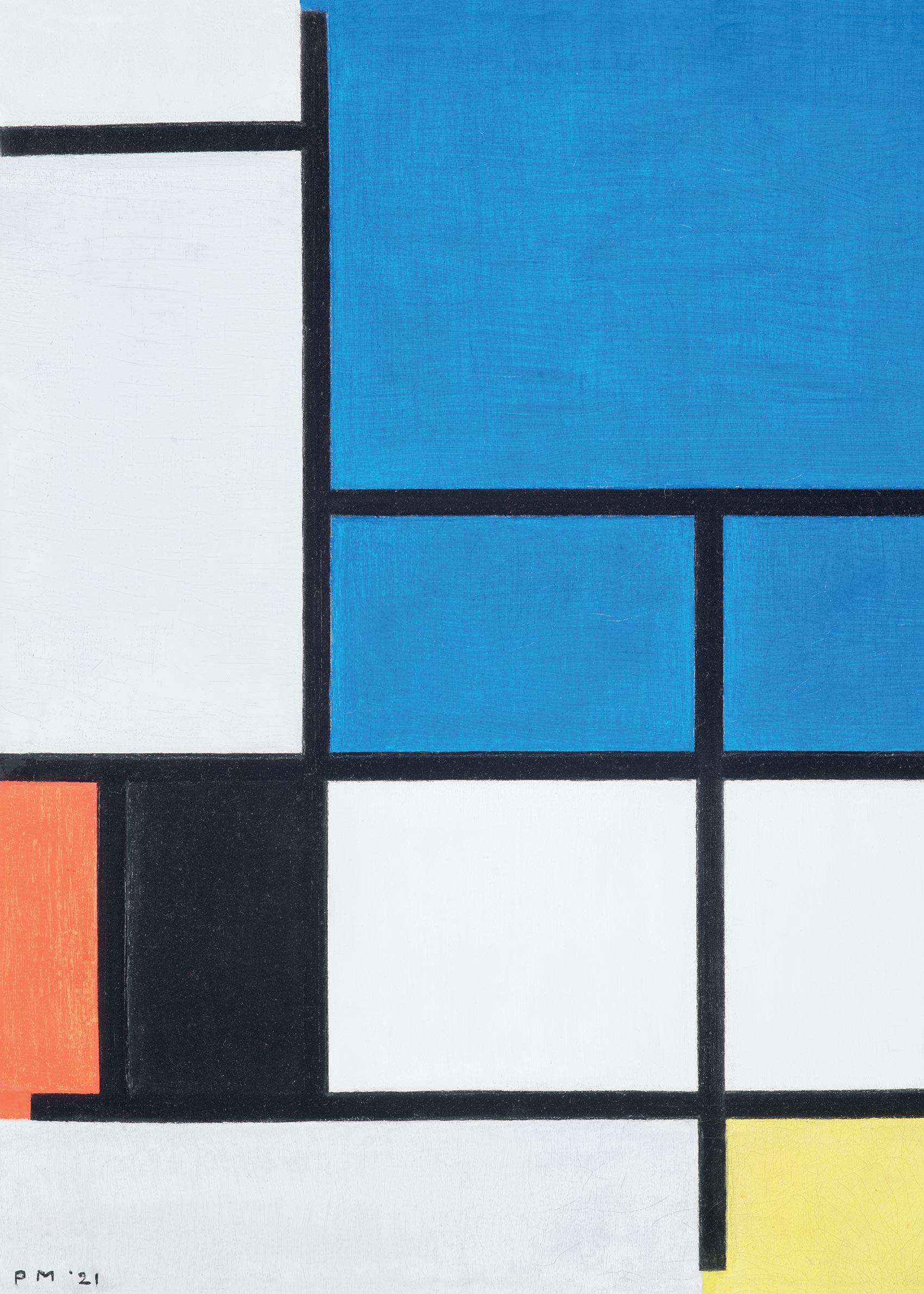 Composition By Piet Mondrian Poster - Abstract illustration (50x70 cm)