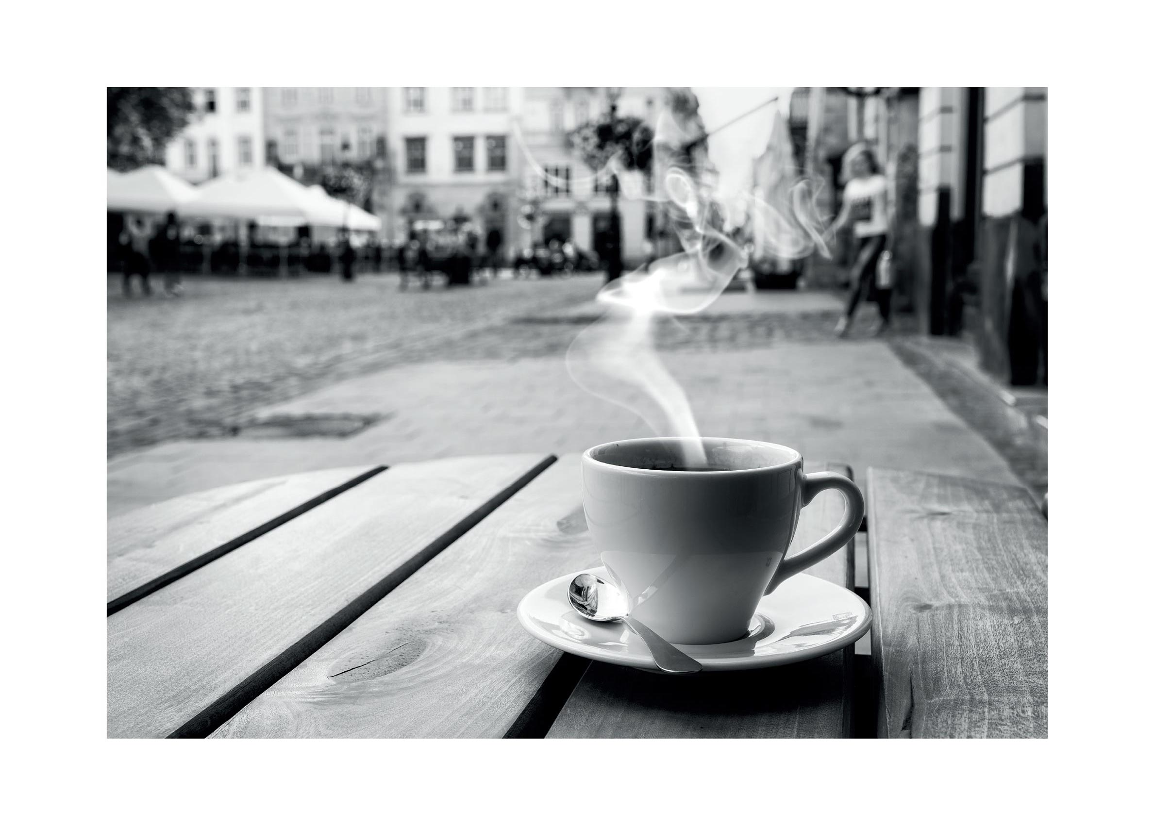 Paris Coffee Cup Poster - Black and white coffee photography (30x40 cm)