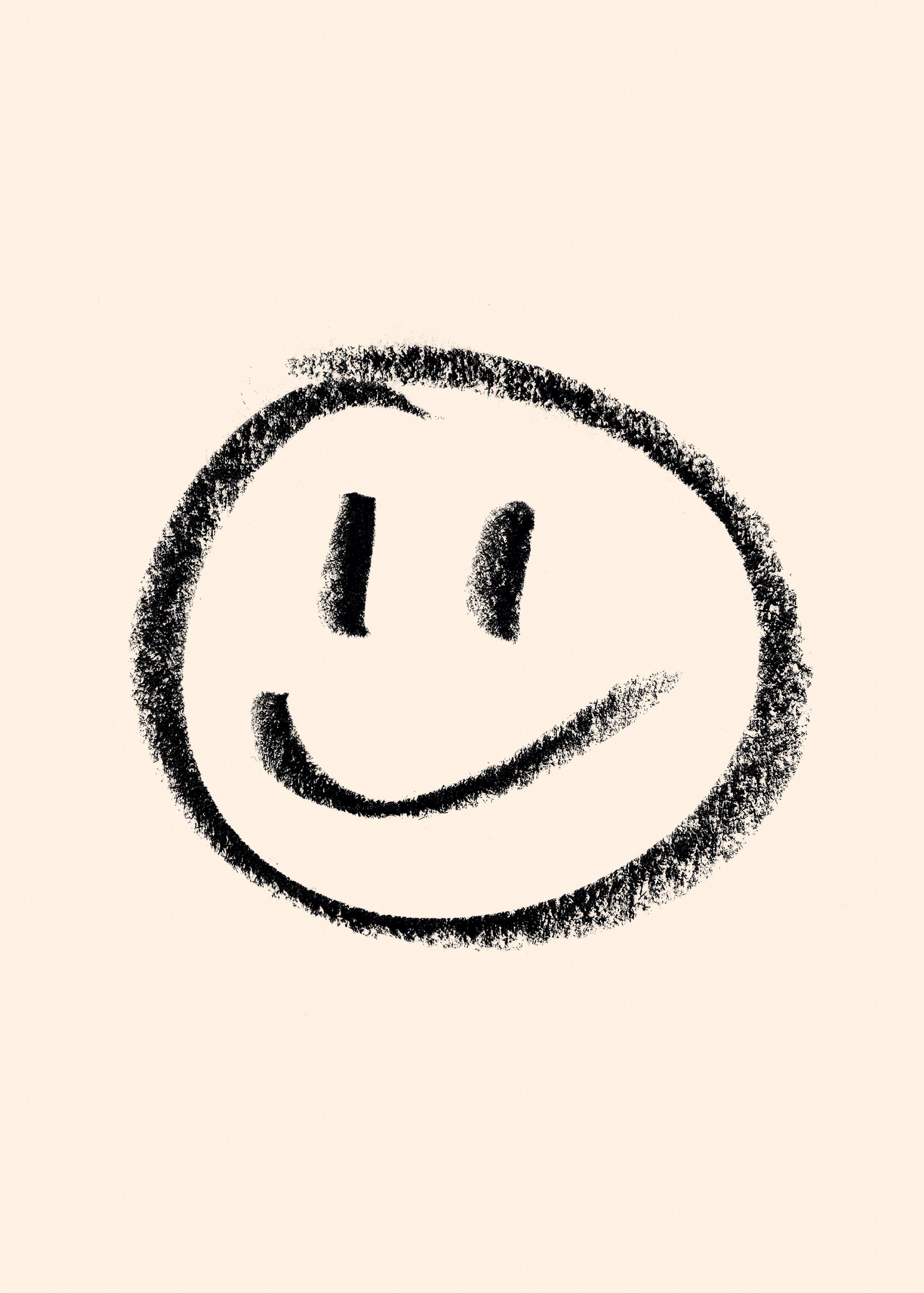 Charcoal Smiley Poster - Smiley illustration (30x40 cm)