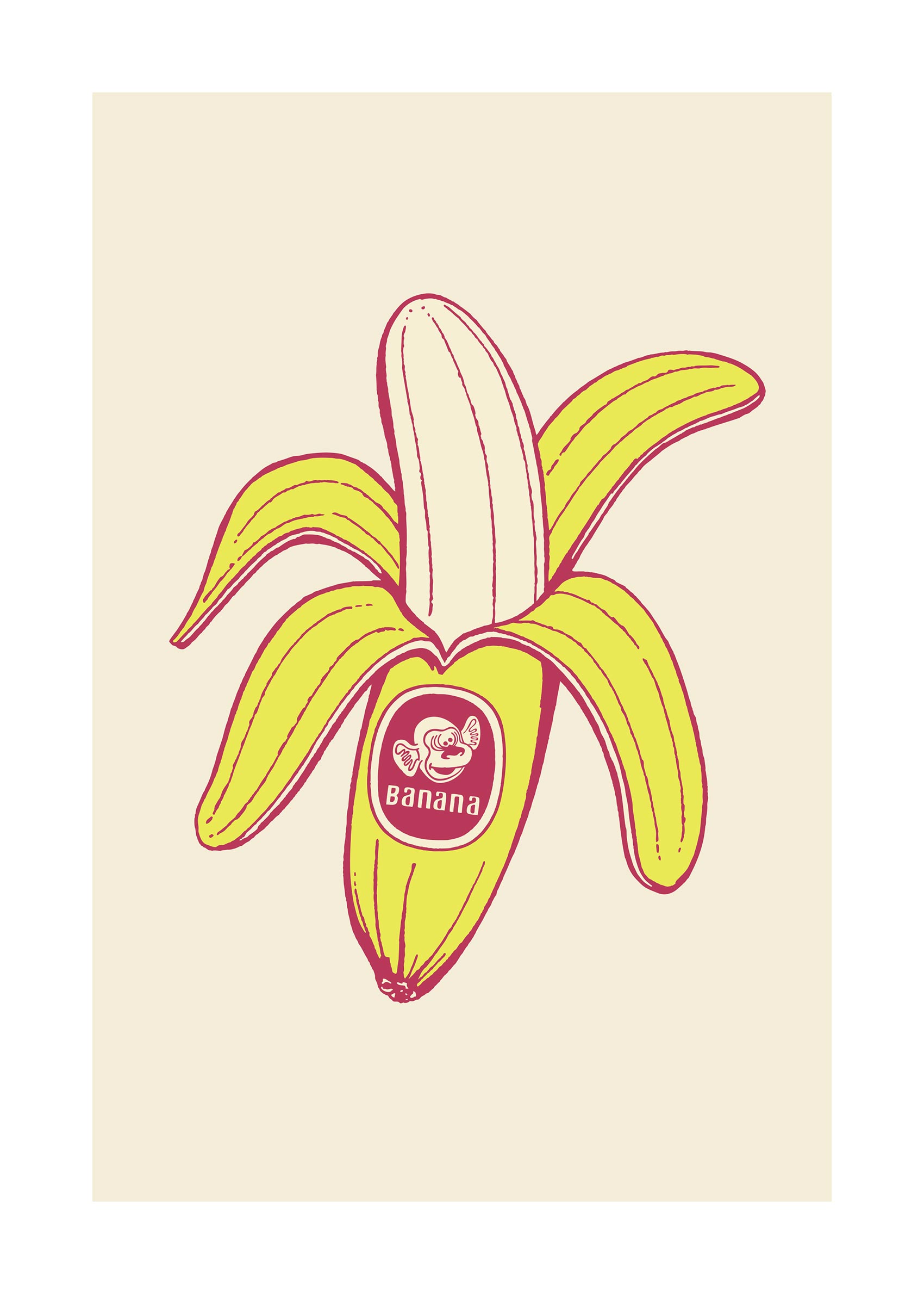Eat a Banana Poster - Food illustration (30x40 cm)