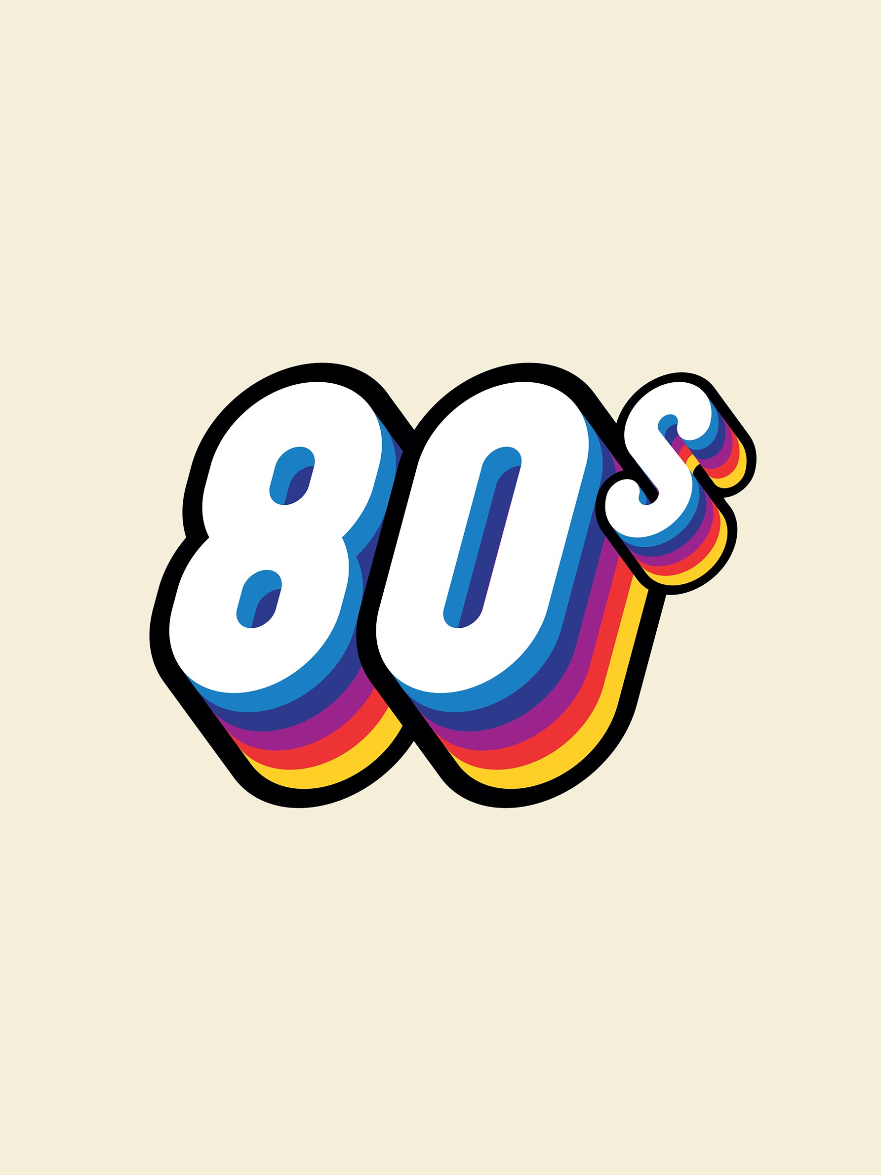 Retro 80s Poster - Typography illustration (21x30 cm)
