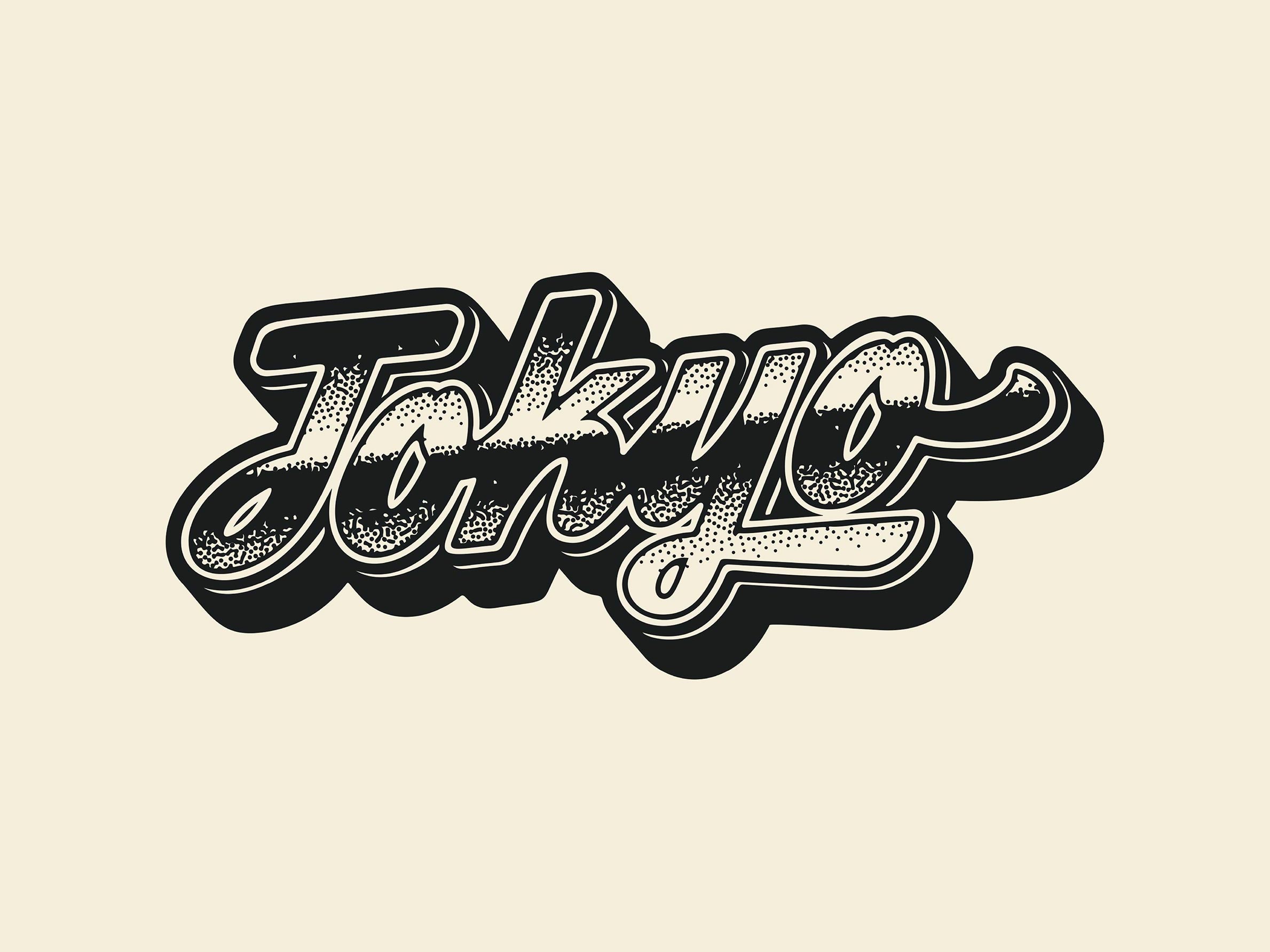 Tokyo Logo Poster - Typography illustration (21x30 cm)