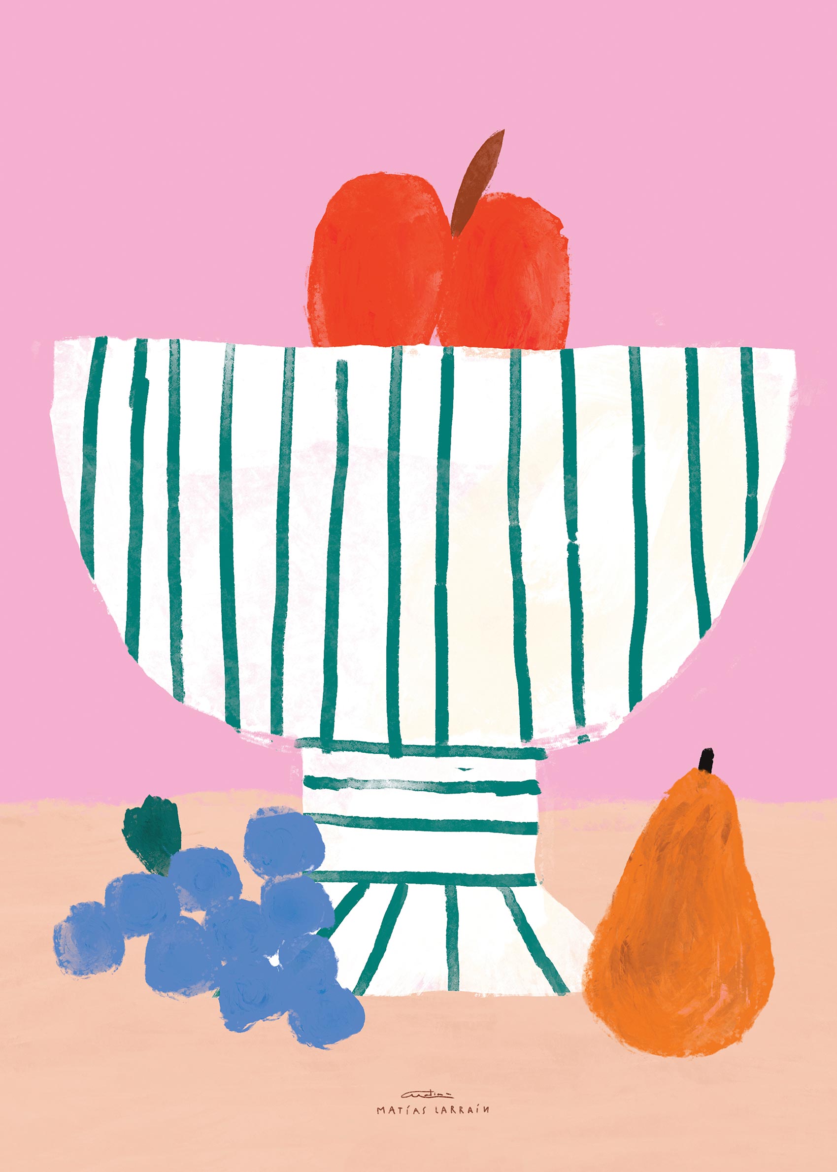 Bowl Poster - Fruit still life illustration (70x100 cm)
