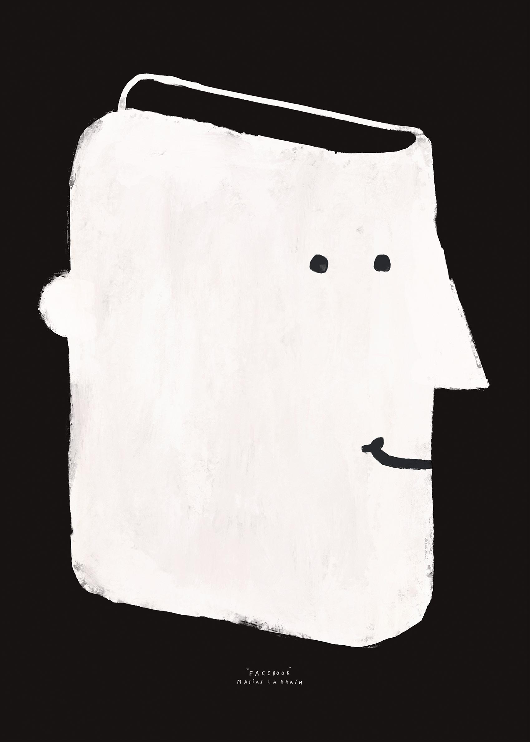 Facebook plakat - Sort-hvid dyreillustration (30x40 cm)