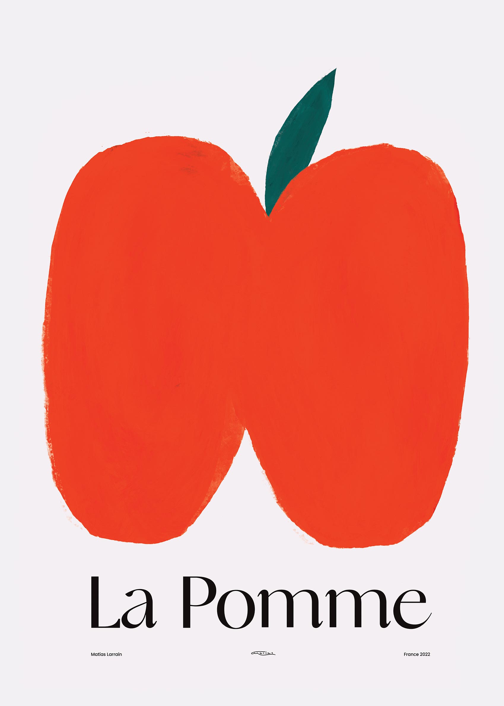La Pomme Poster - Apple illustration (30x40 cm)