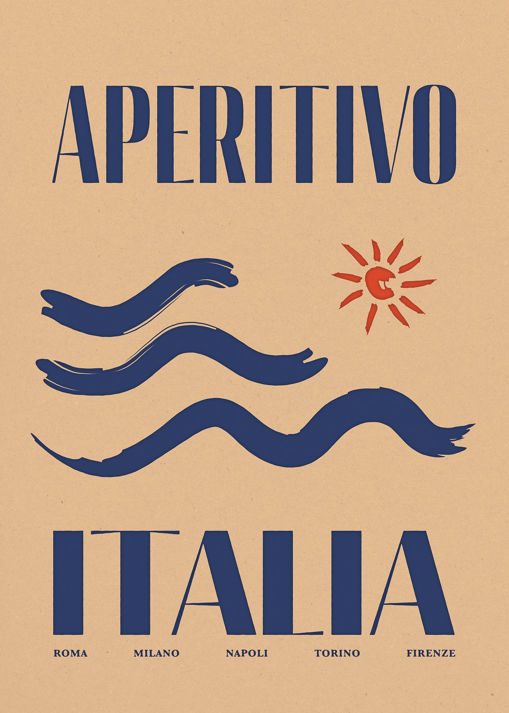Aperitivo Poster - Typografisk illustration (30x40 cm)