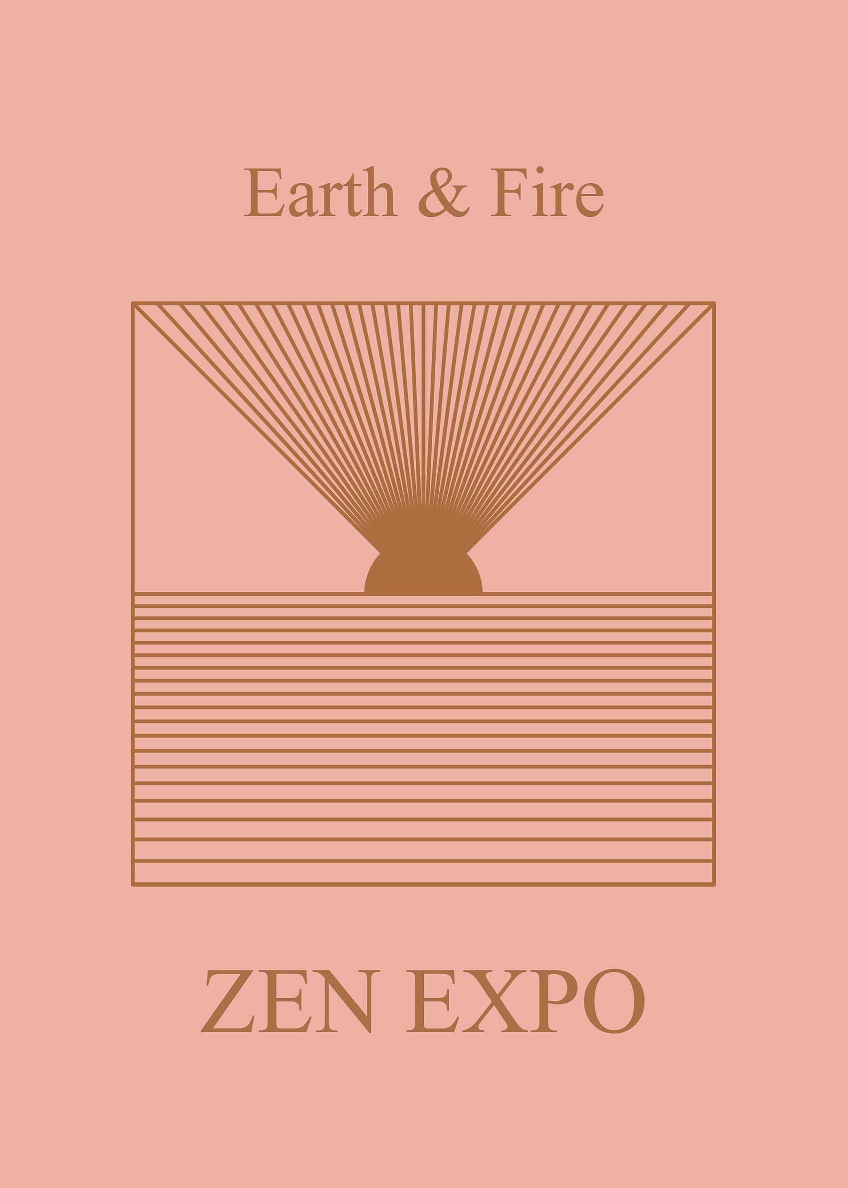 Zen Meditation Pink Poster - Abstract illustration (50x70 cm)