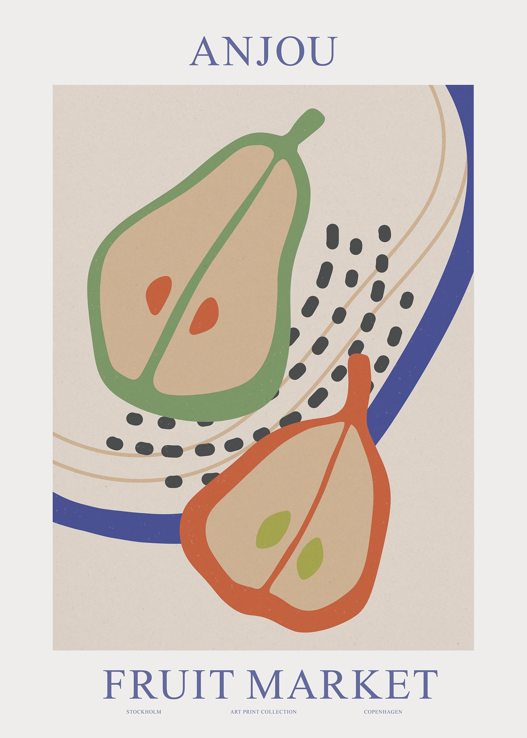 Fruit Market Pear Poster - Fruchtillustration (30x40 cm)