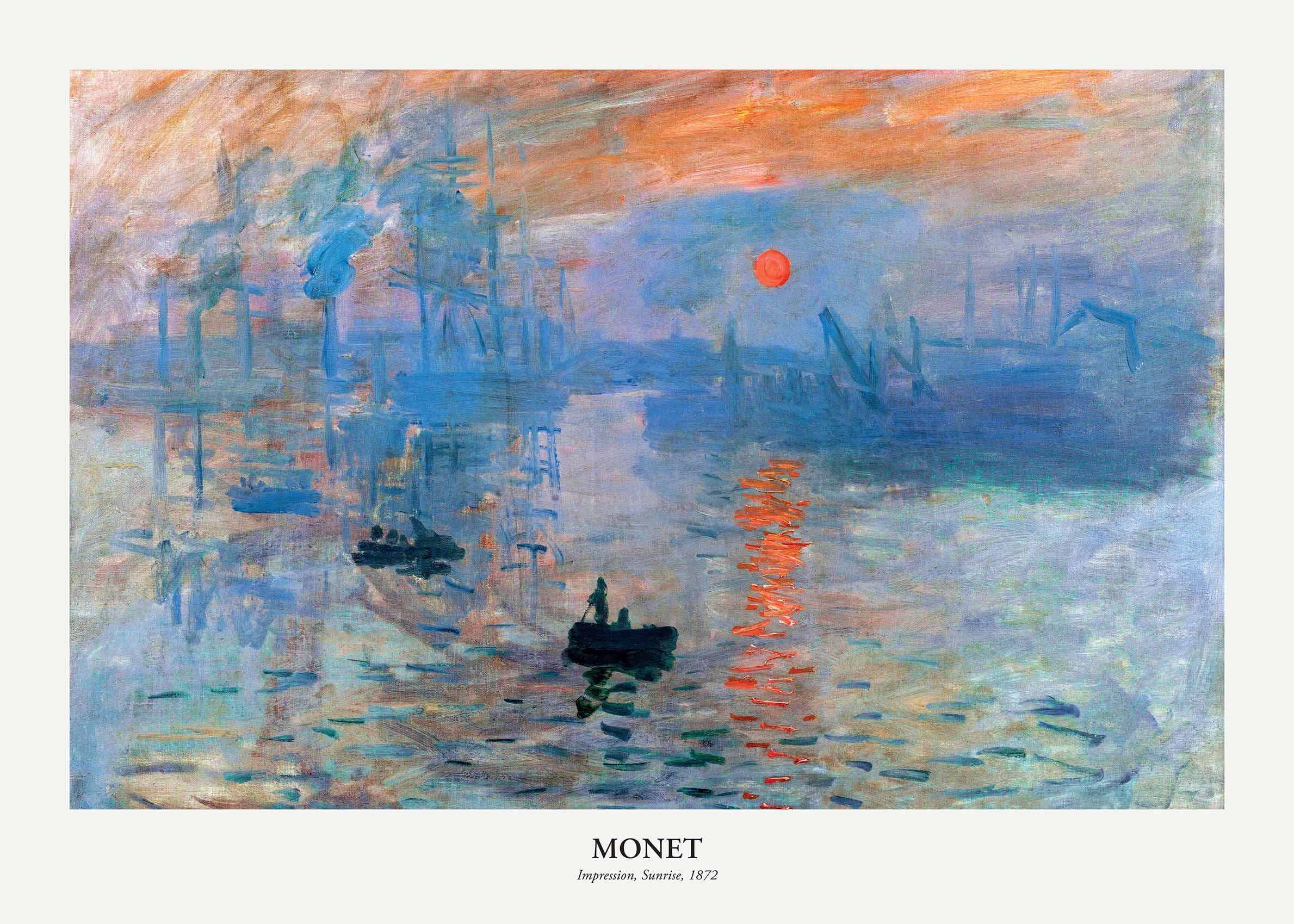 Impression Sunrise by Claude Monet Poster - Hafenszene Malerei (30x40 cm)