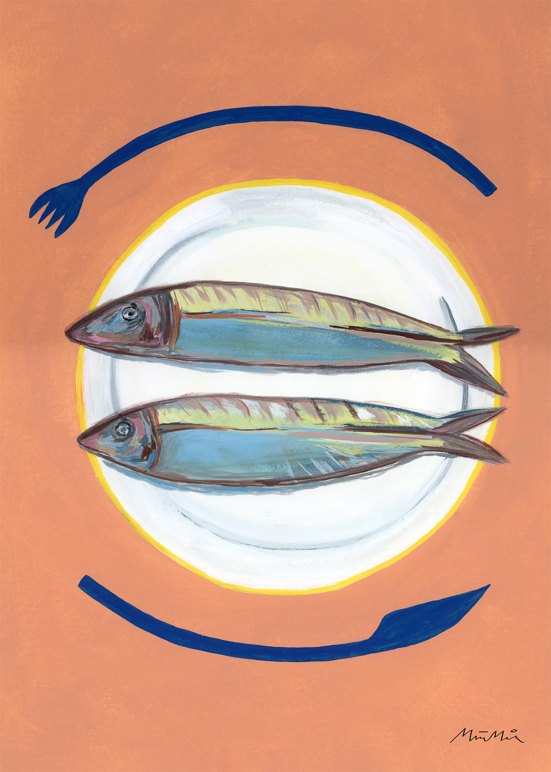 Fishy Dinner poster - Matillustration (50x70 cm)