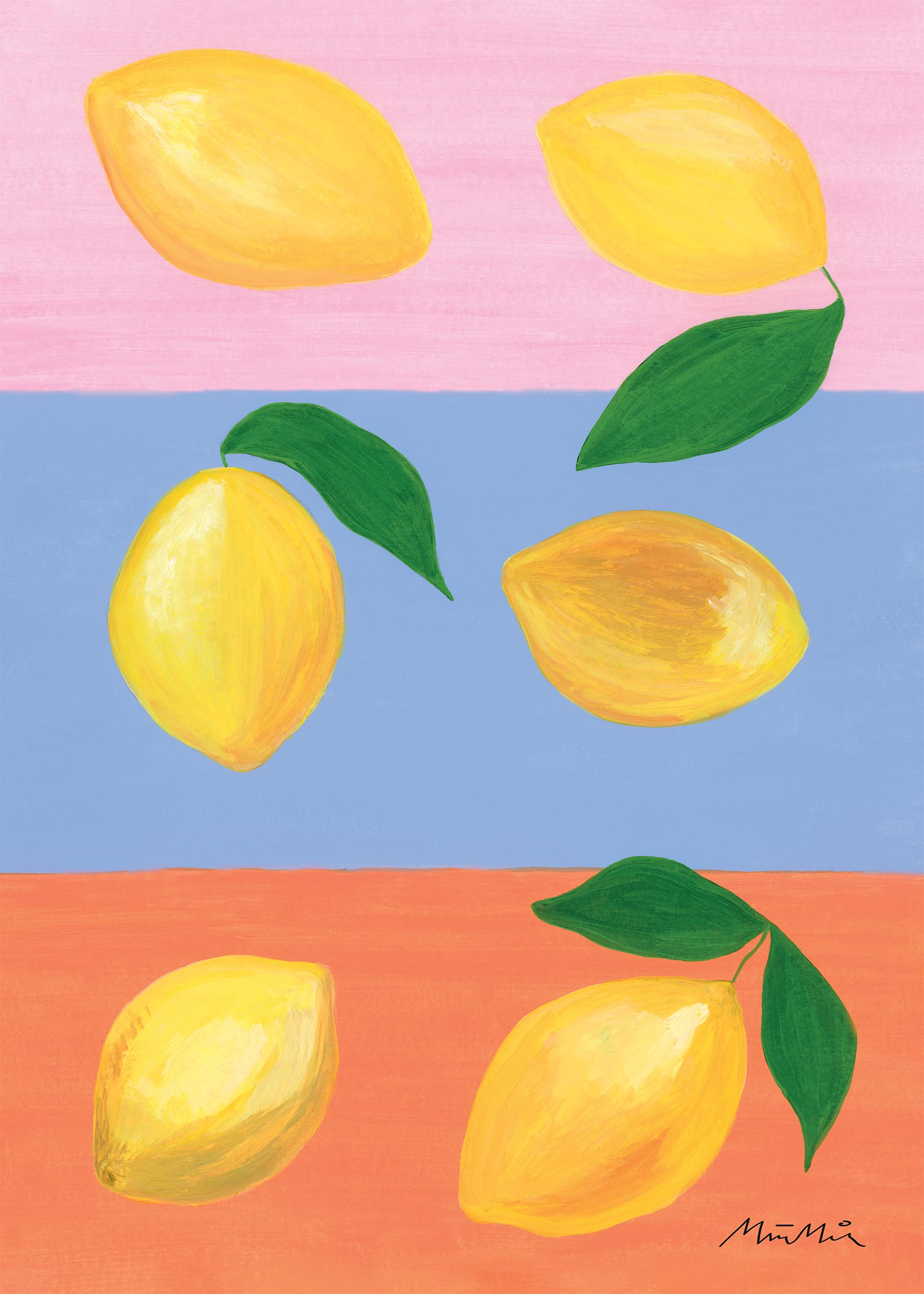 Lemons Poster - Food illustration (70x100 cm)