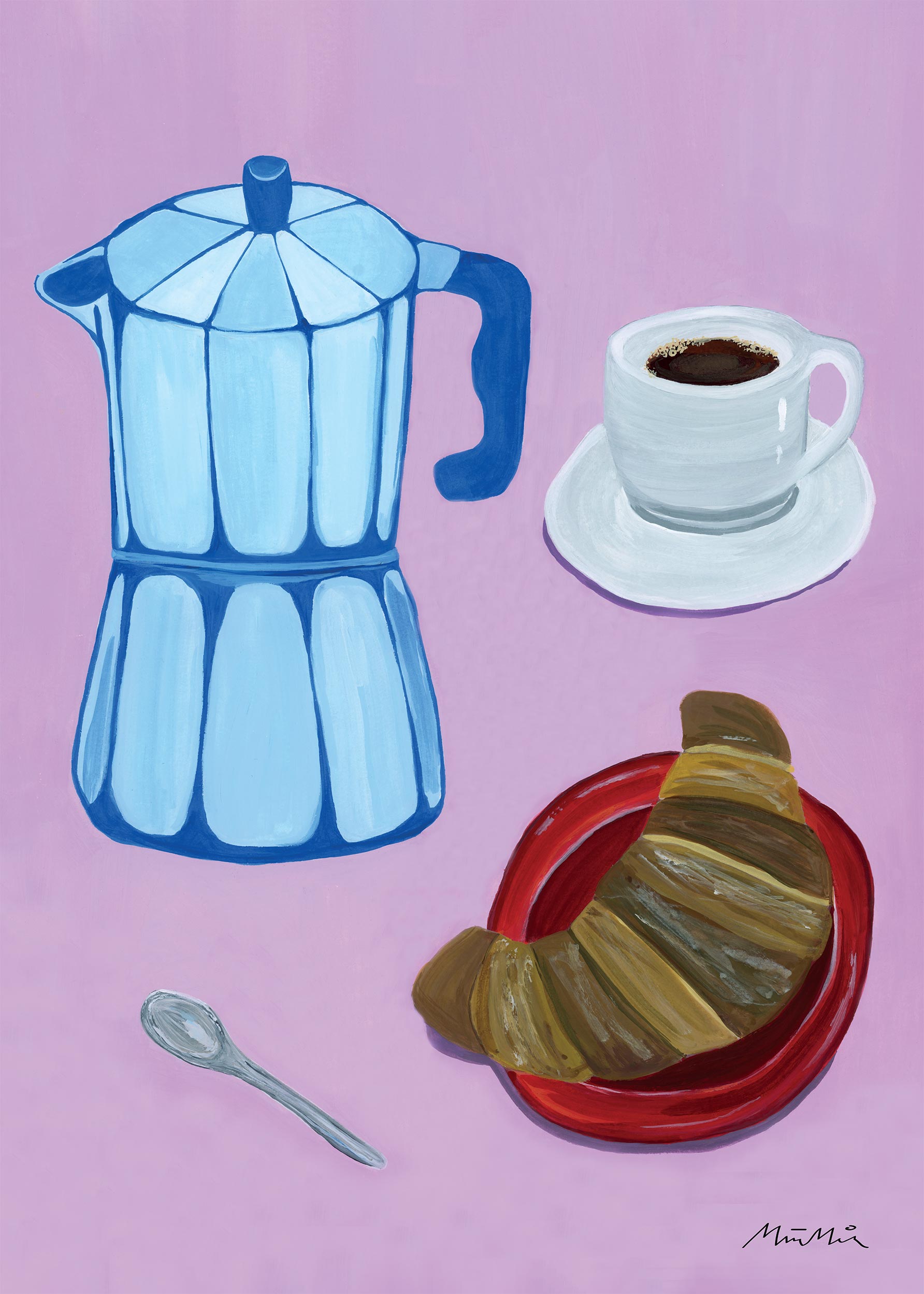 Moka Moment plakat - Madillustration (30x40 cm)