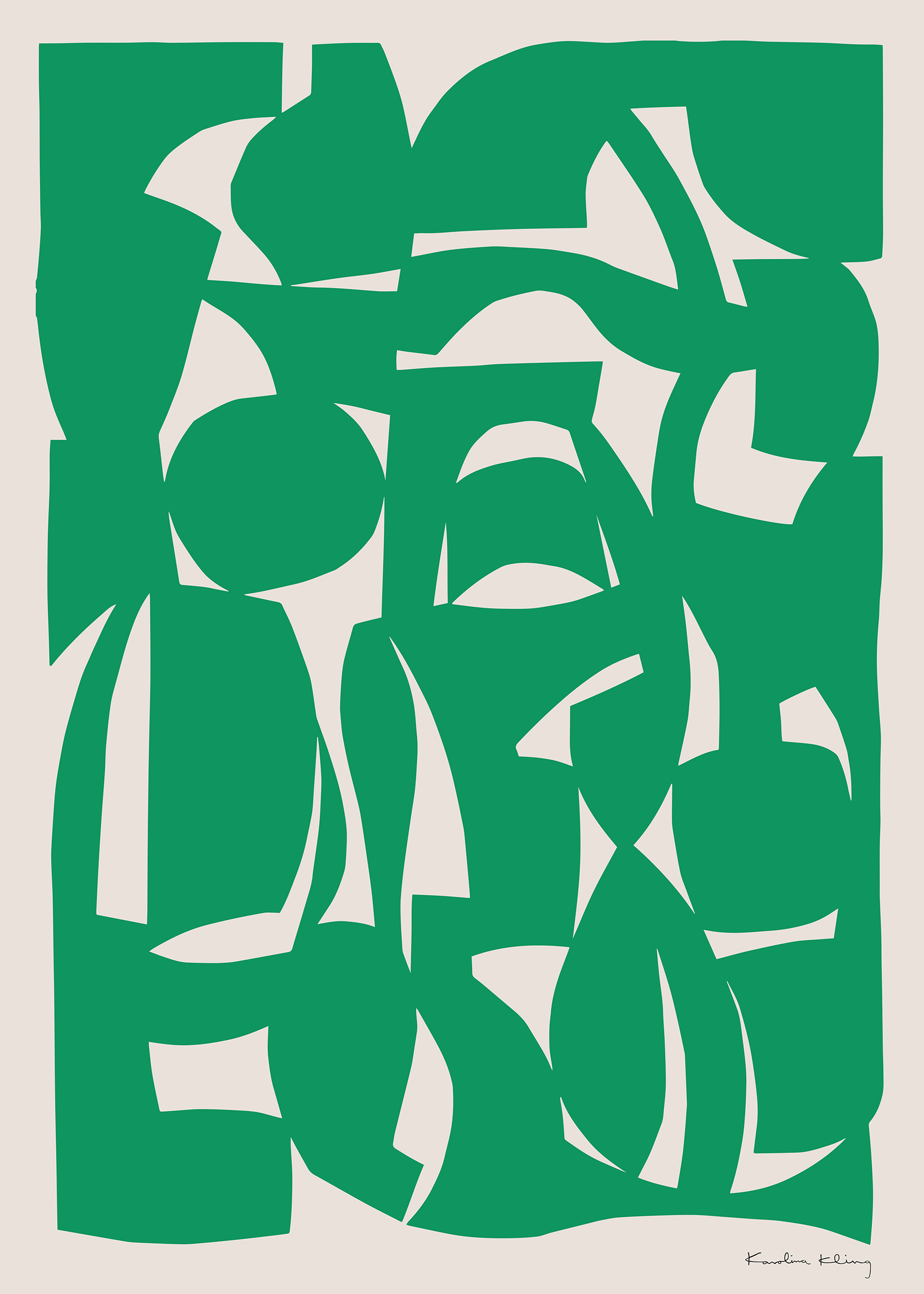 Shape Green Poster - Abstract illustration (50x70 cm)