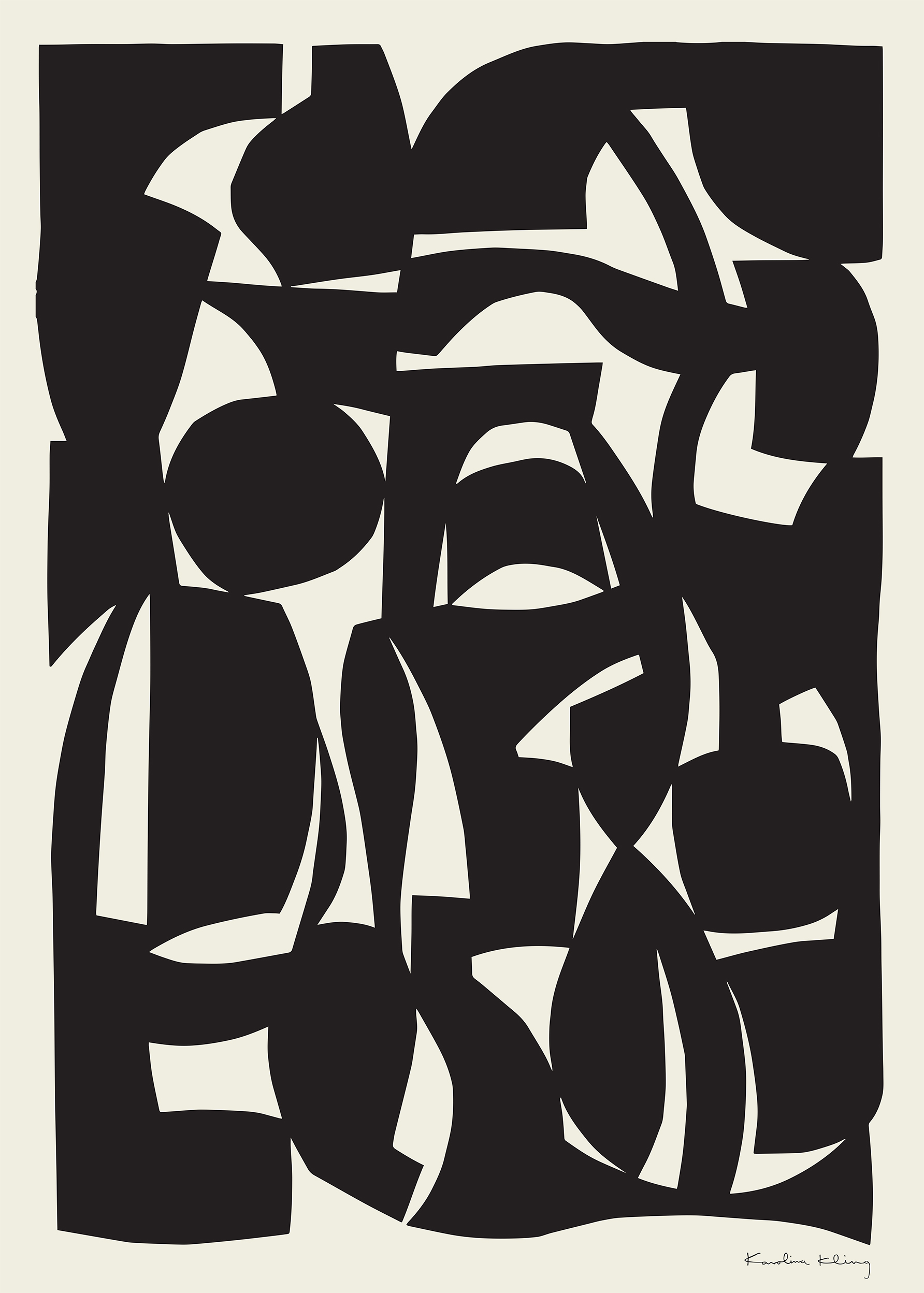 Shape Black Poster - Abstract illustration (70x100 cm)