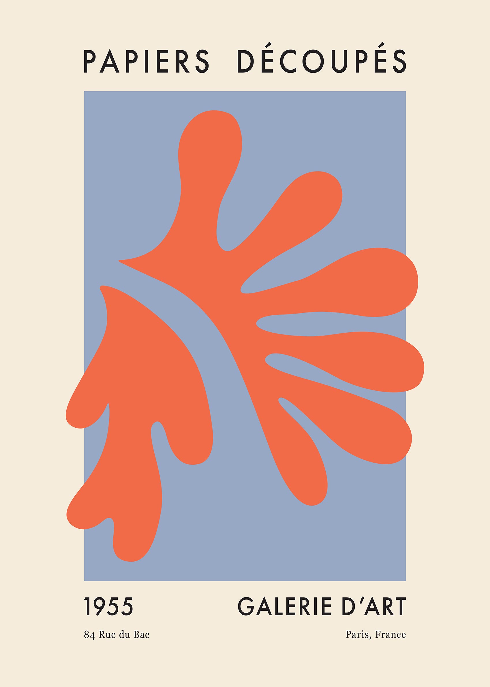 Papiers Découpés Orange poster - Abstract illustration (50x70 cm)