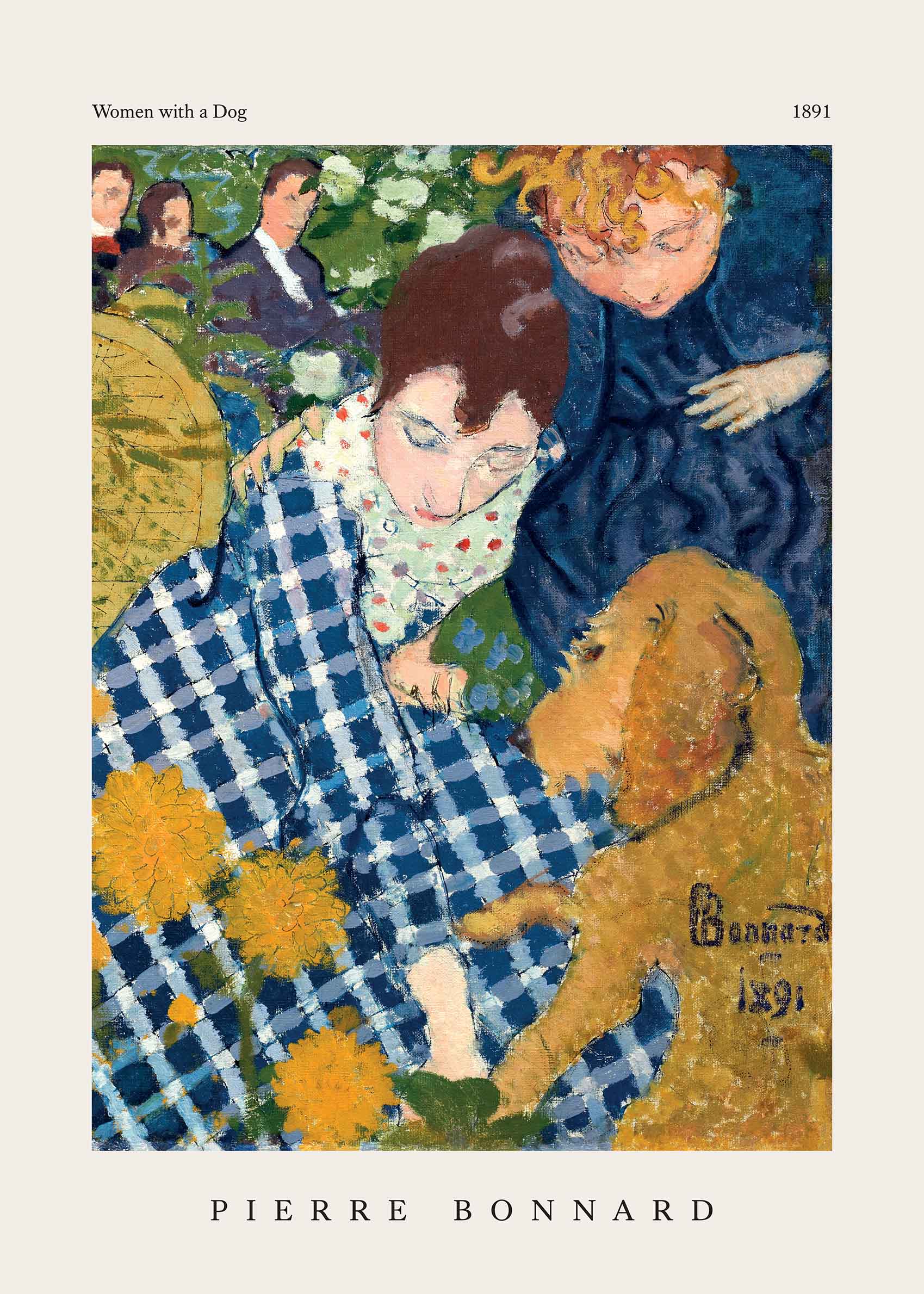 Women with a Dog by Pierre Bonnard Poster - Figurenmalerei (50x70 cm)