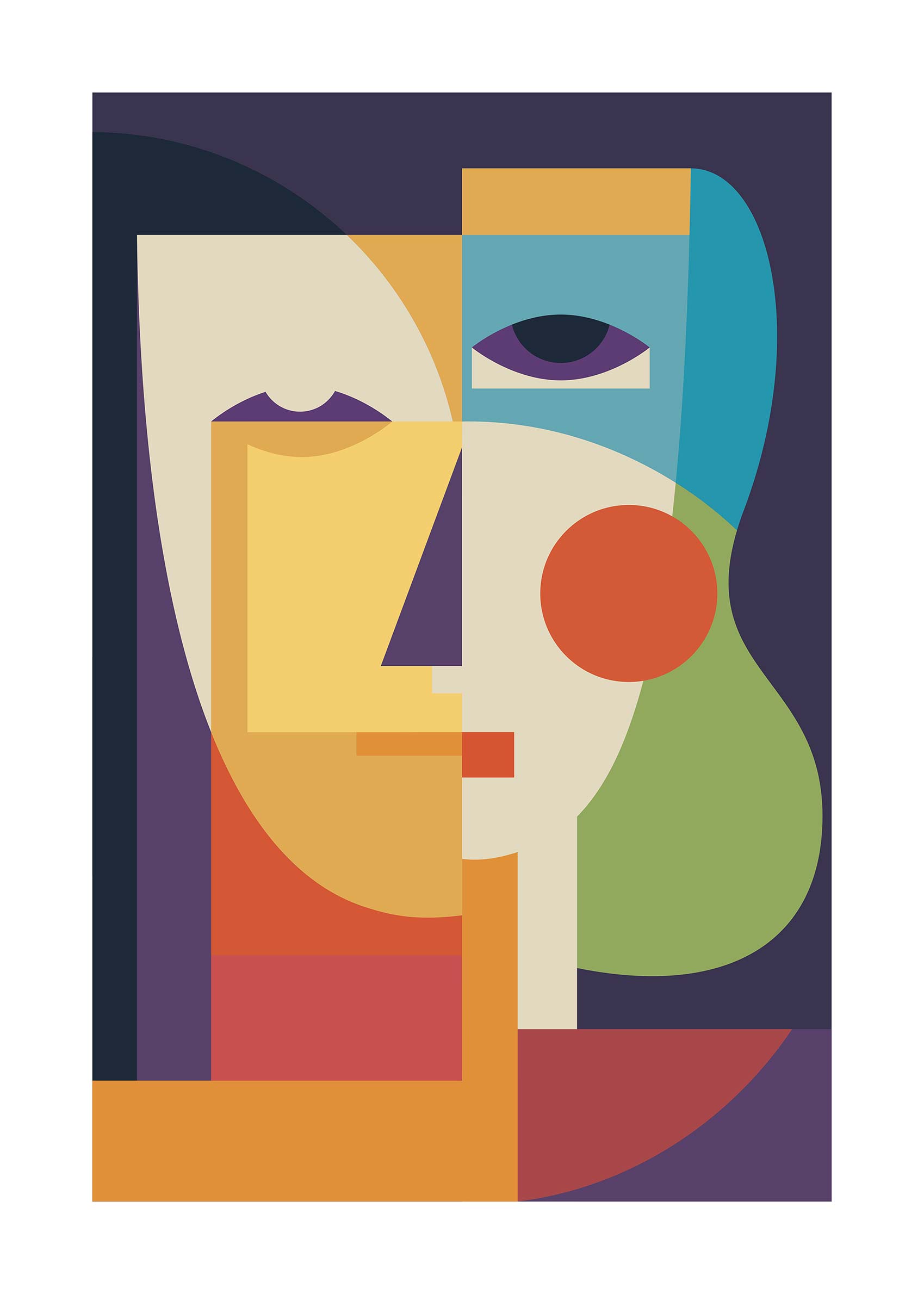 Aspects of a Woman no.1 poster - Abstract illustration (30x40 cm)