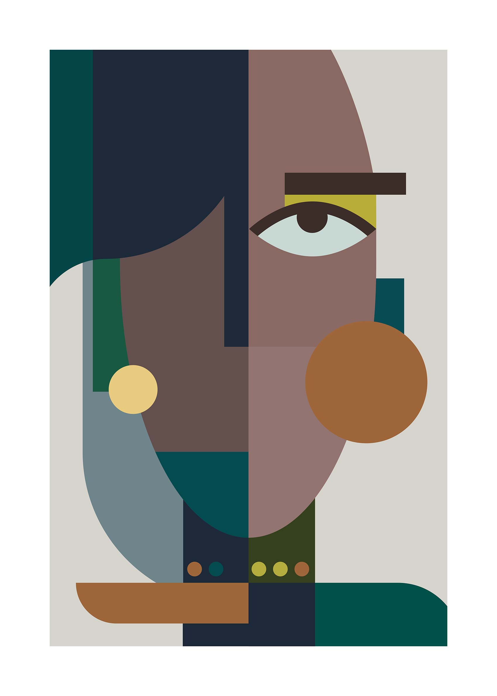 Aspects of a Woman no.3 Poster - Abstrakte Gesichtsgrafik (30x40 cm)