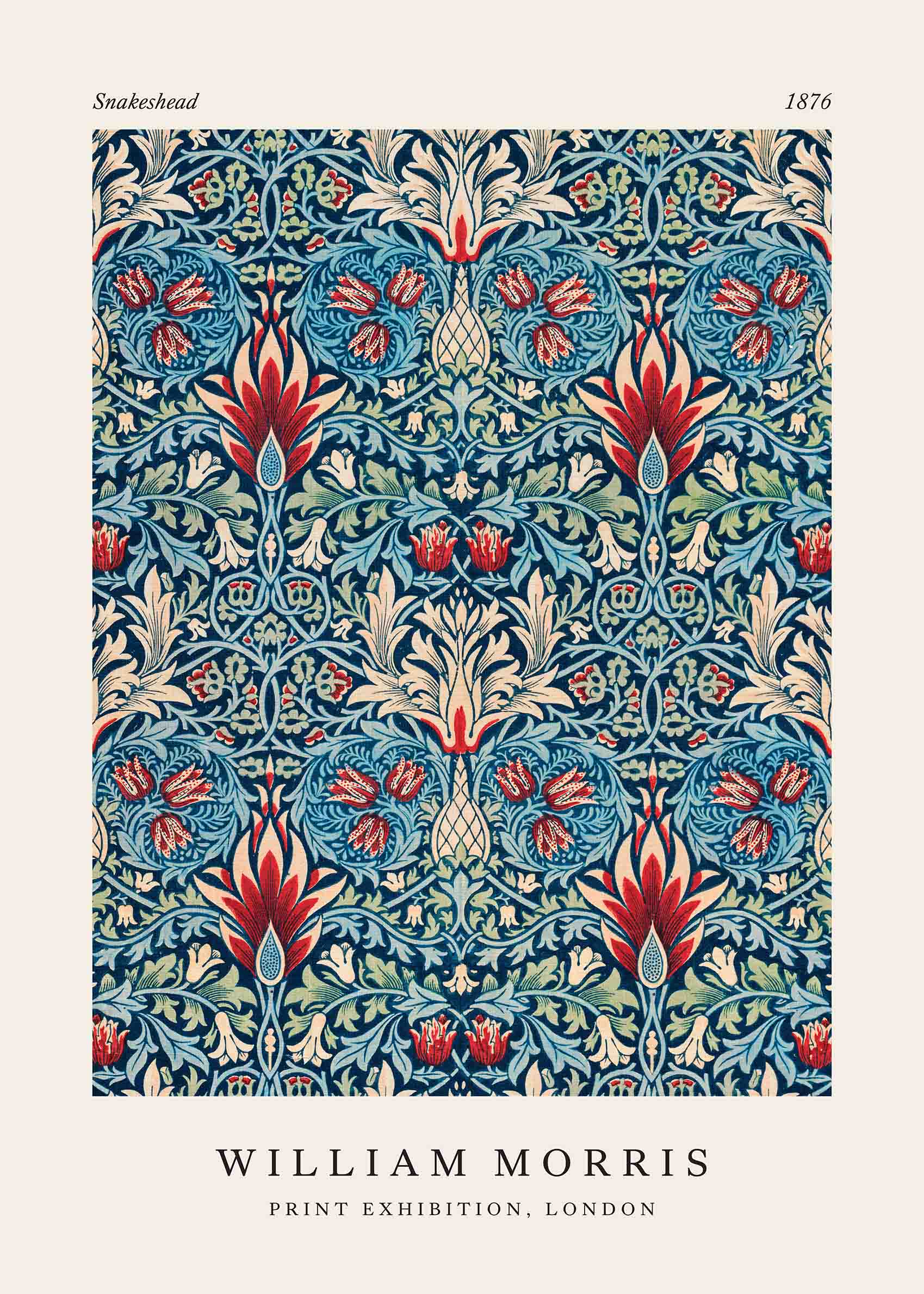 Snakeshead by William Morris Poster - Botanische Grafik (30x40 cm)