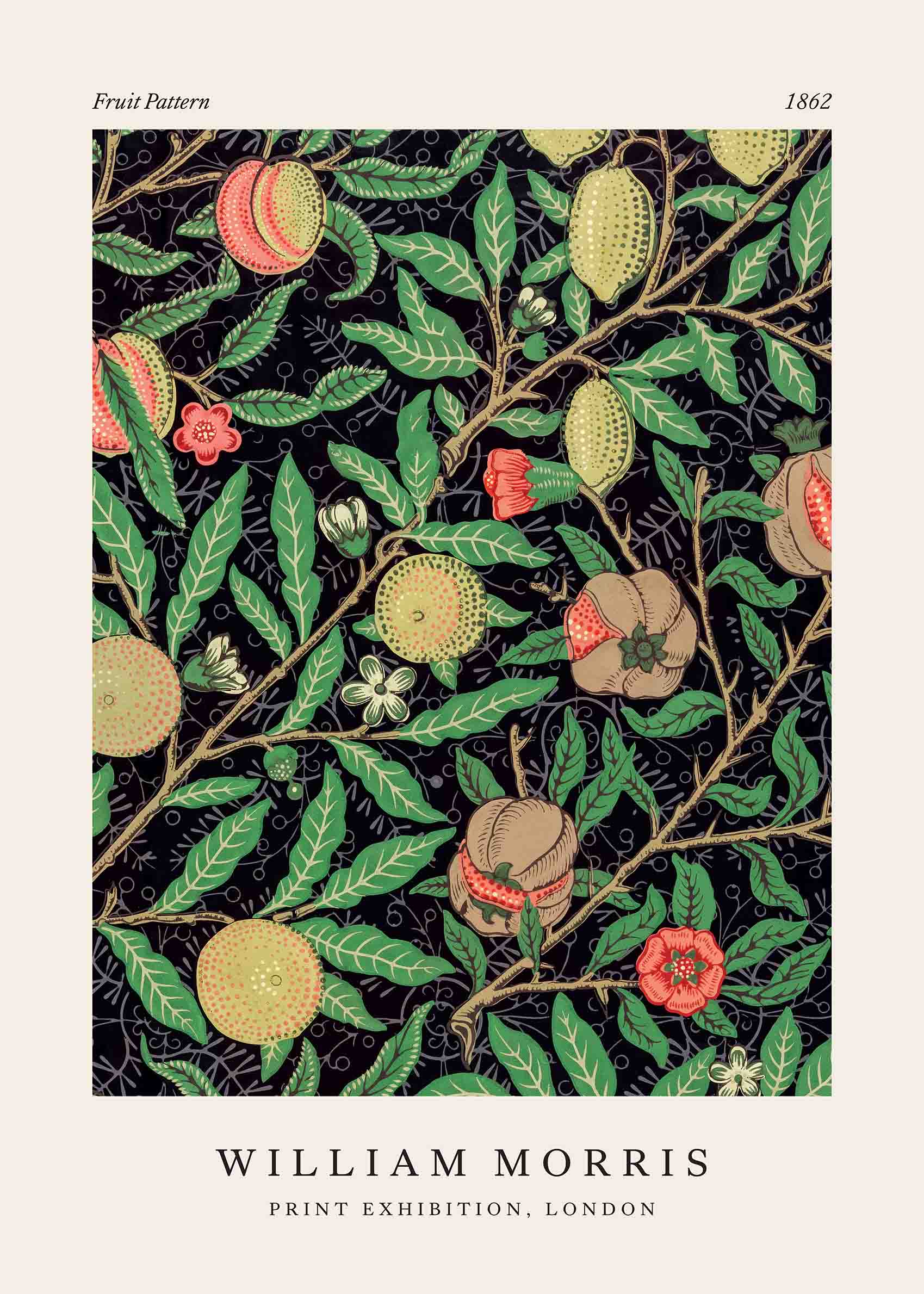 Fruit Pattern by William Morris Poster - Botanical illustration (30x40 cm)