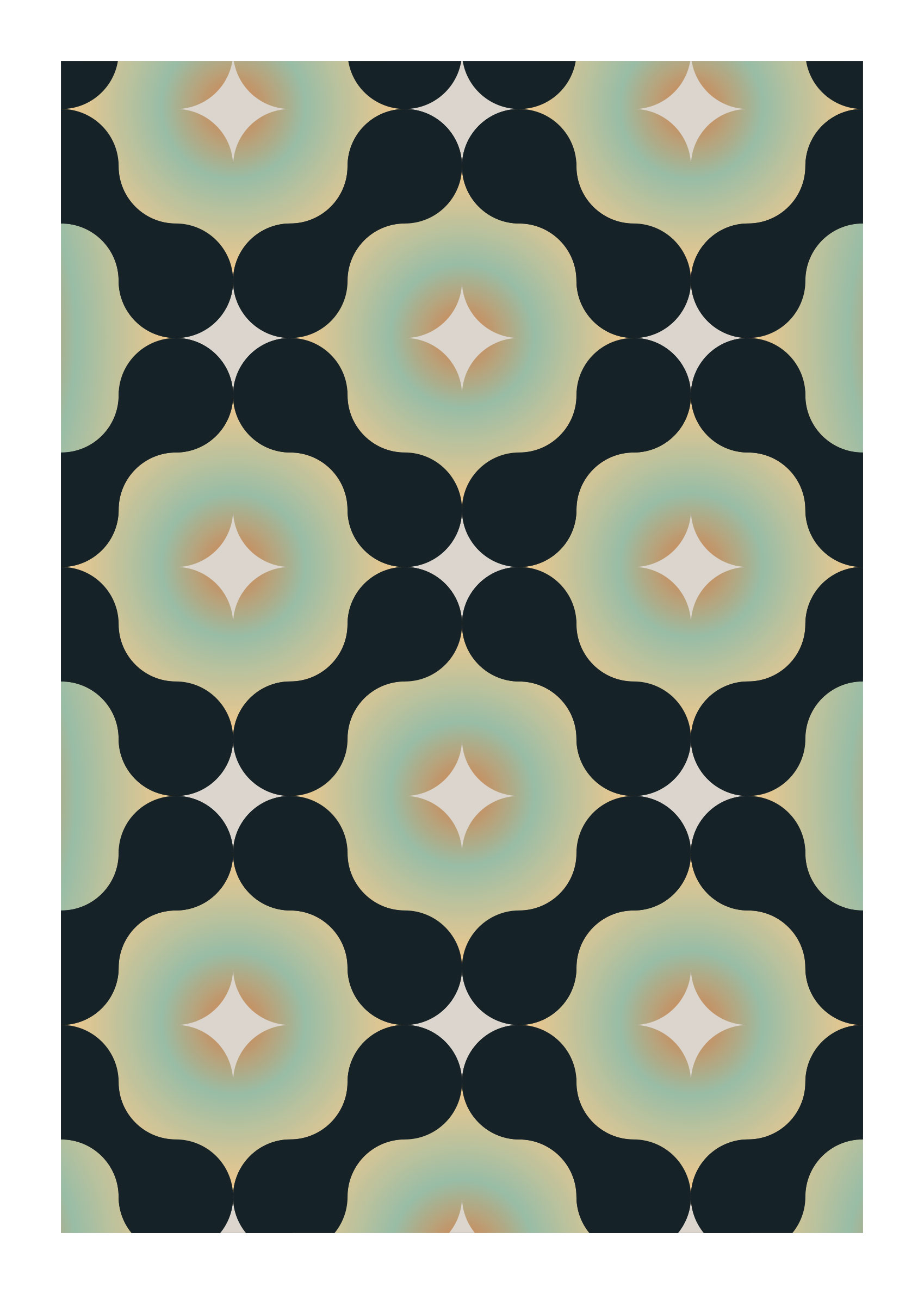 Octagon Florals Poster - Abstrakte Grafik (30x40 cm)