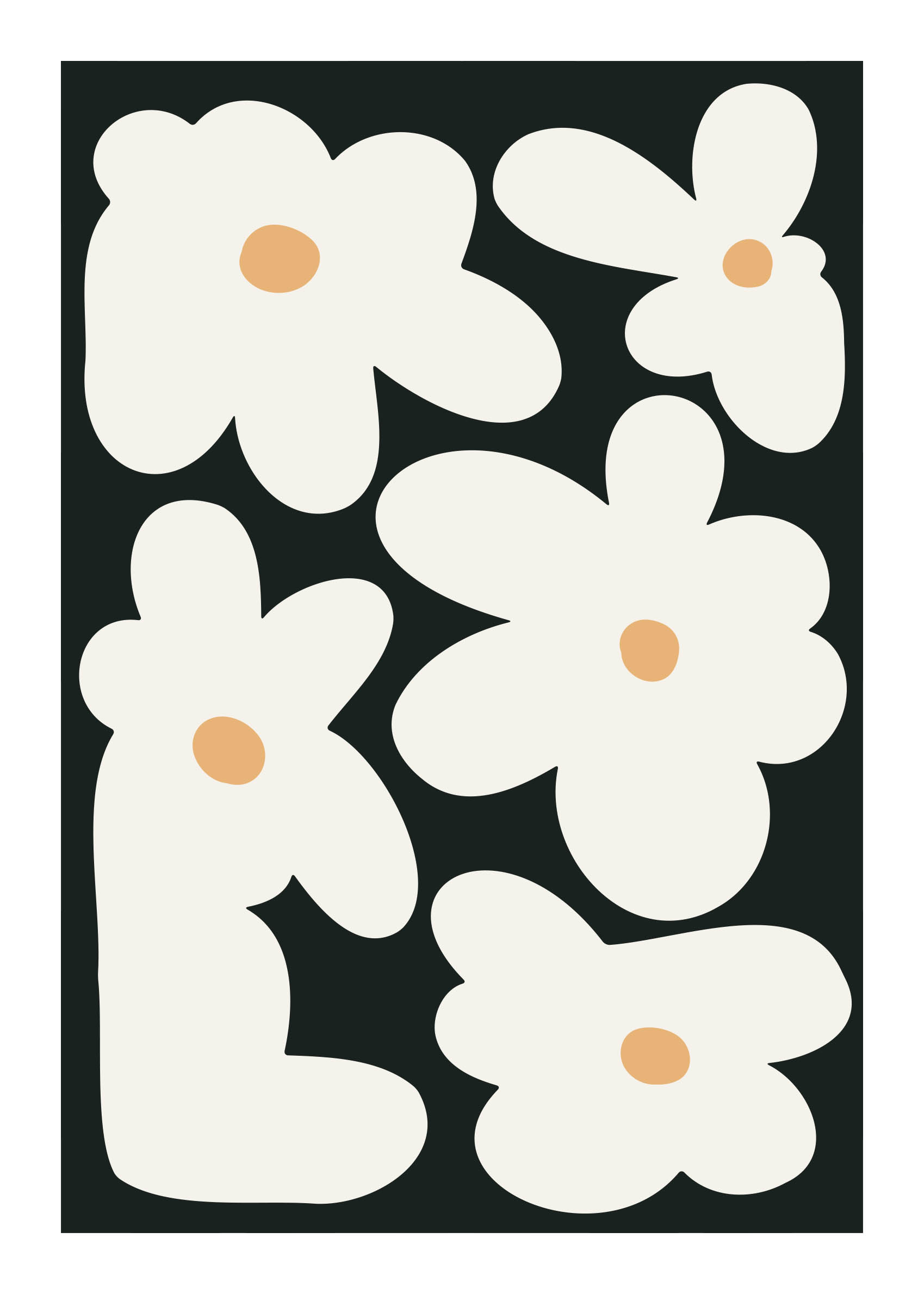 Plump Petals Poster - Floral illustration (21x30 cm)