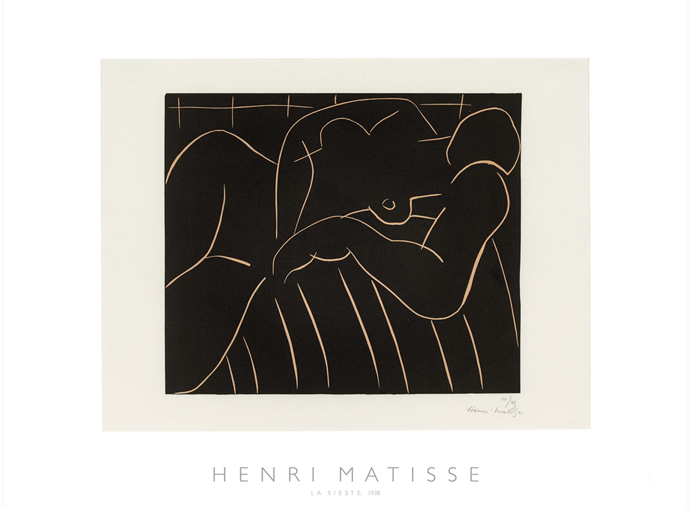 La Sieste 1938 by Henri Matisse Poster - Figure line art (30x40 cm)