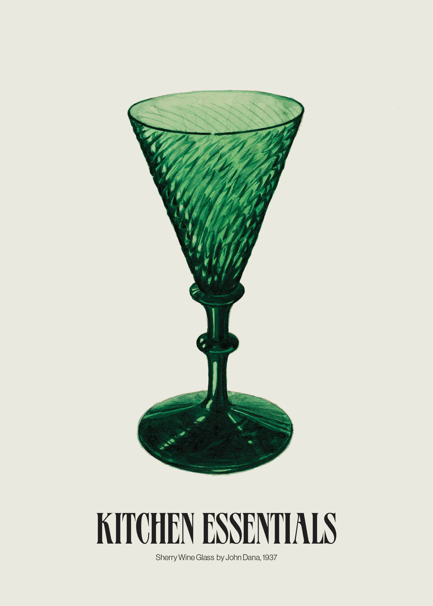 Sherry Wine Glass Poster - Drink illustration (50x70 cm)