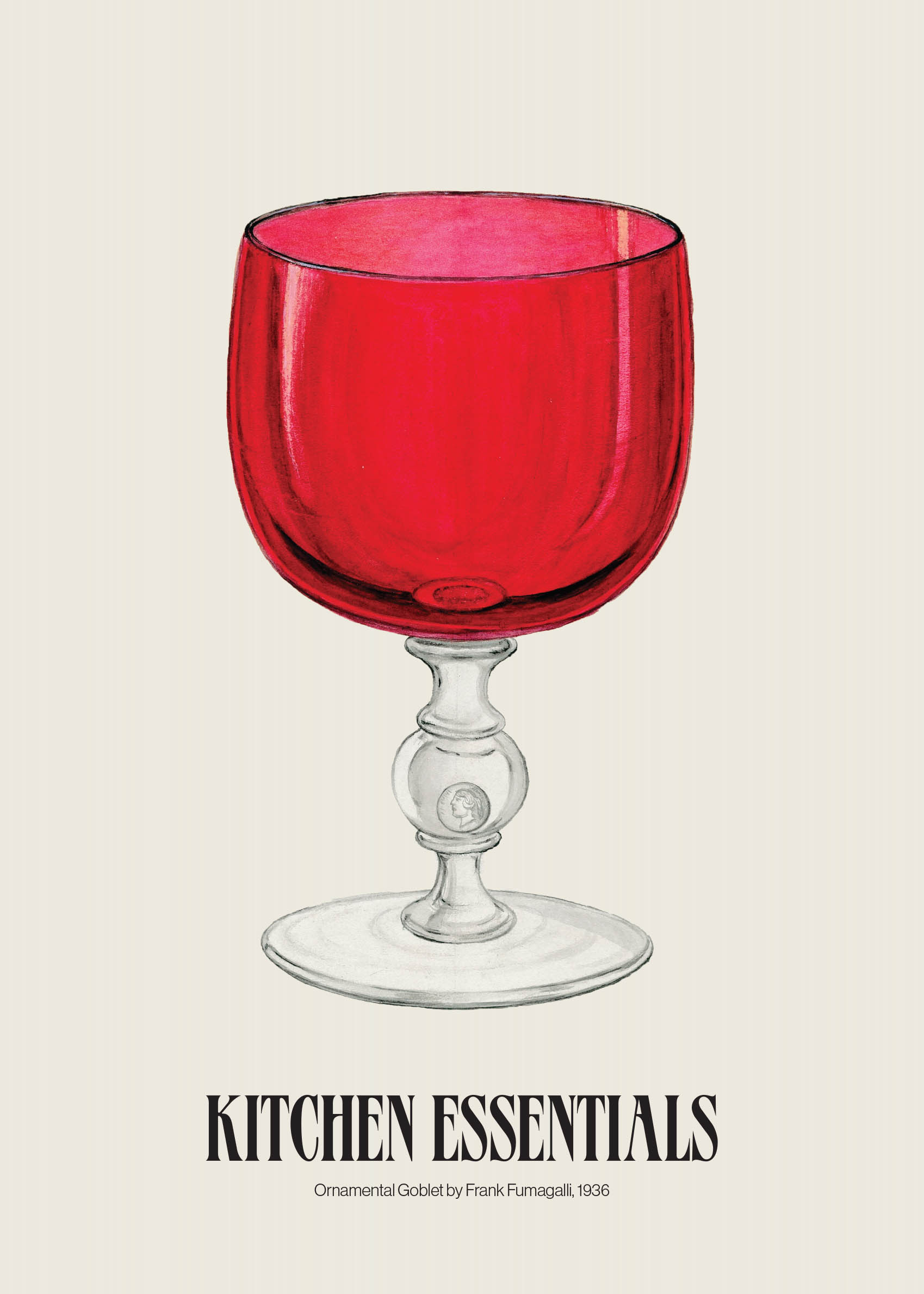 Ornamental Goblet Poster - Drink illustration (50x70 cm)