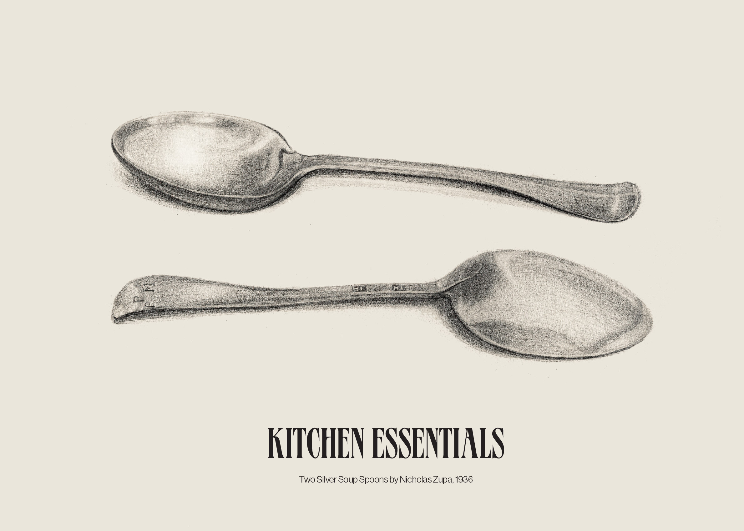 Silver Spoons Poster - Food illustration (30x40 cm)