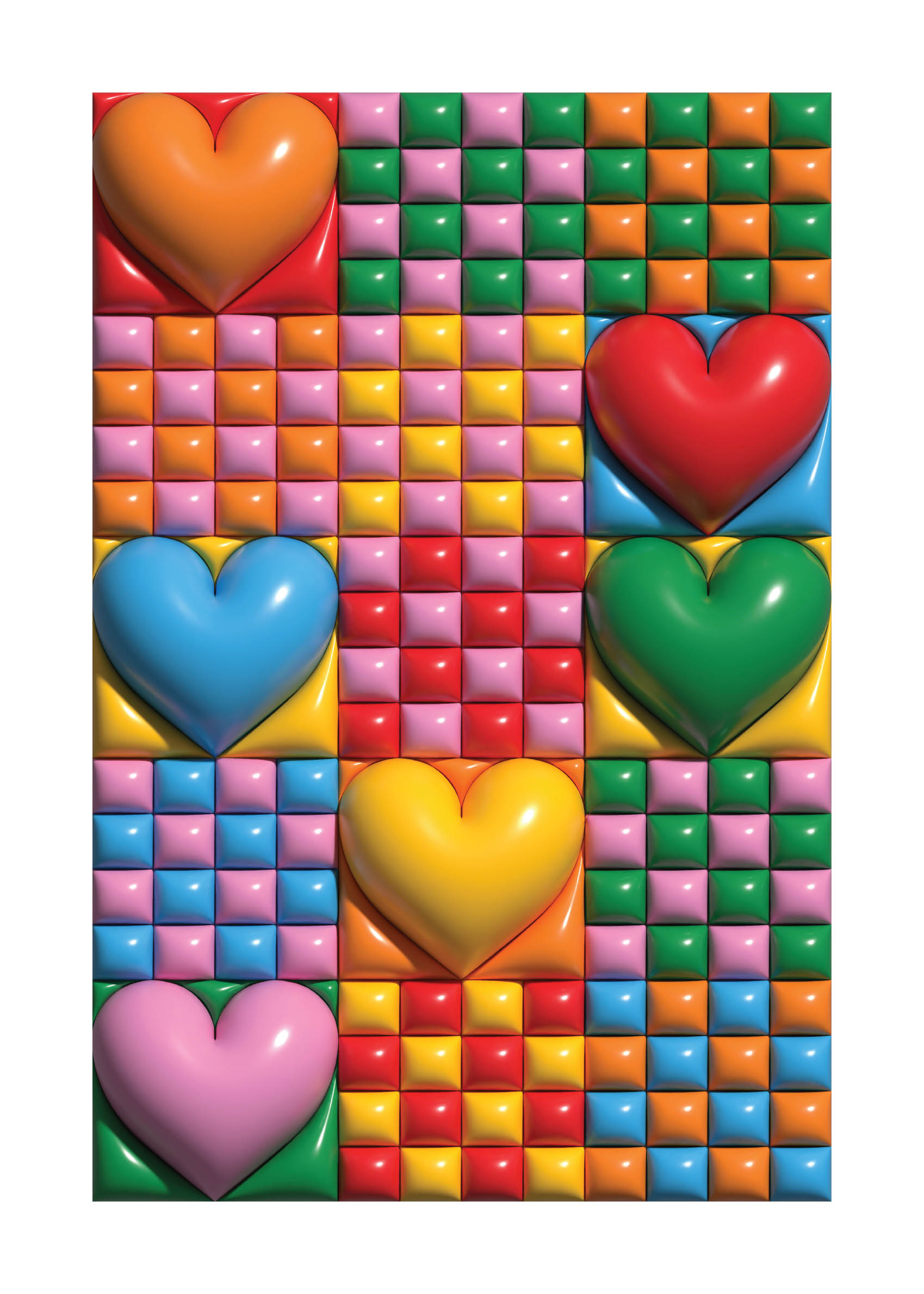 Moms Patchwork Poster - Abstrakte Grafik (30x40 cm)