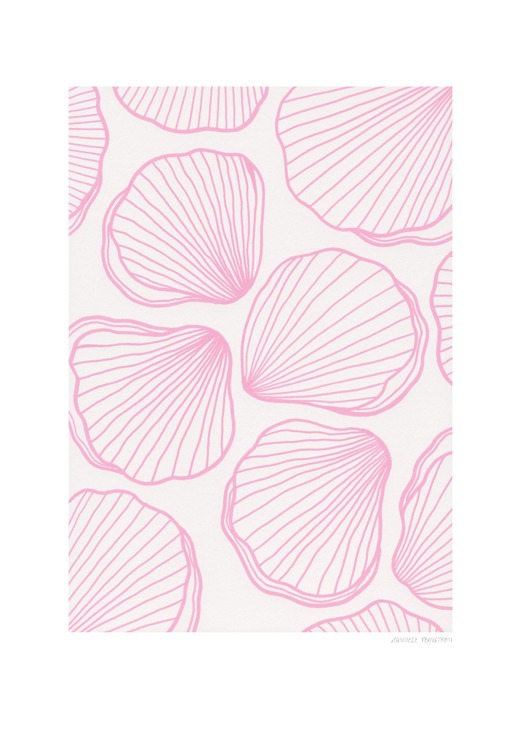 Shelley Poster - Botanische Illustration in Rosa (30x40 cm)