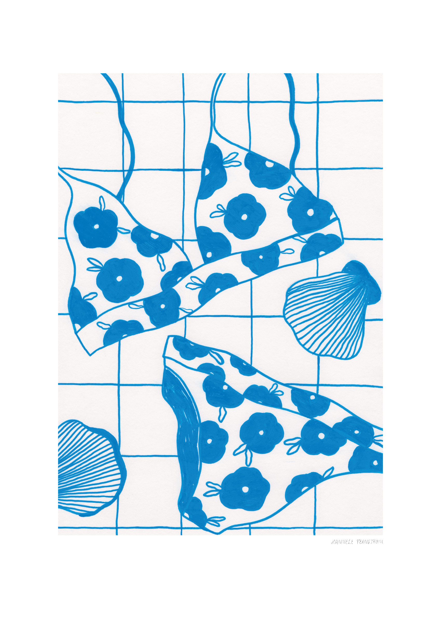 Summer Poster - Coastal illustration (70x100 cm)