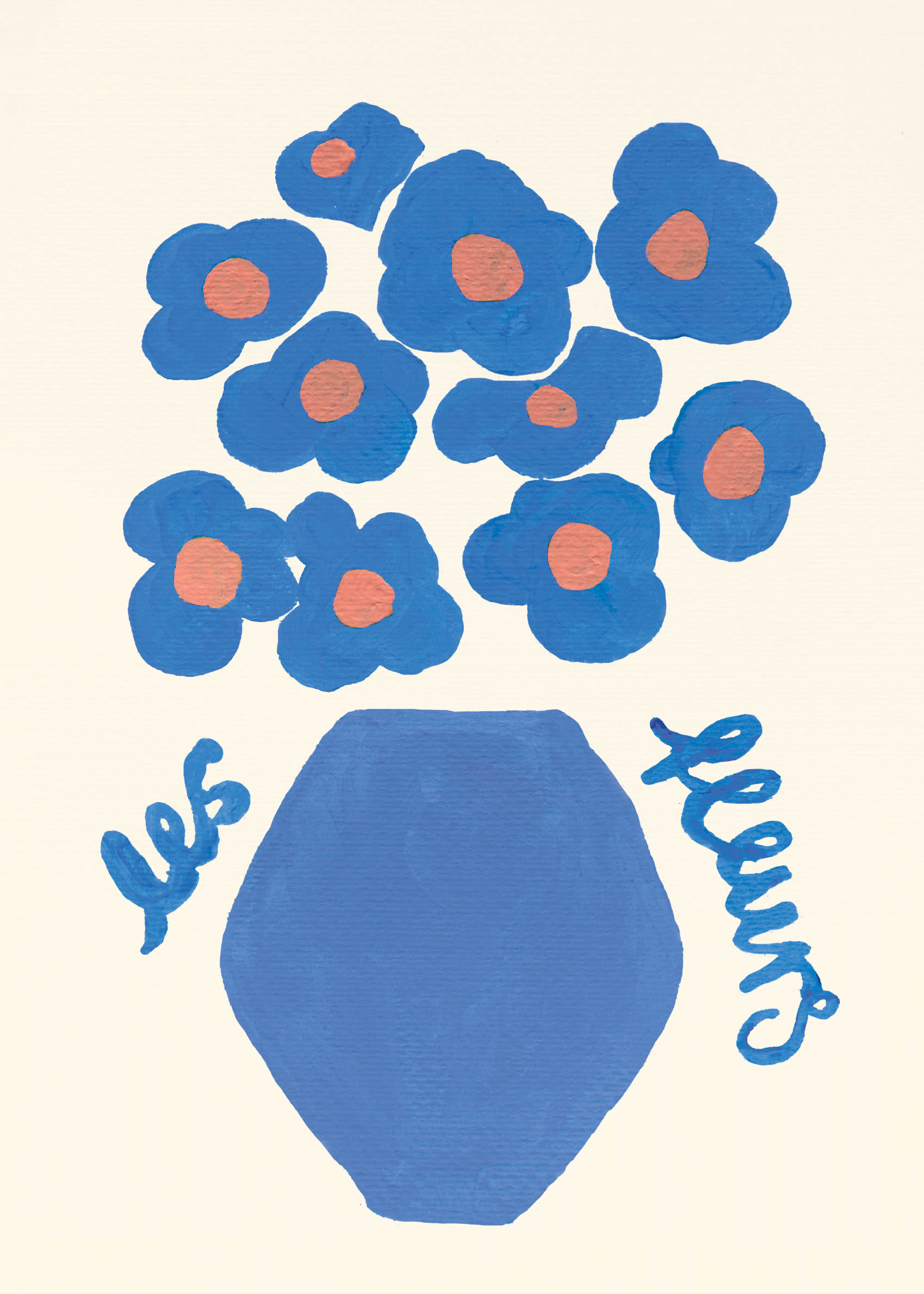 Les Fleurs Poster - Flower illustration (50x70 cm)