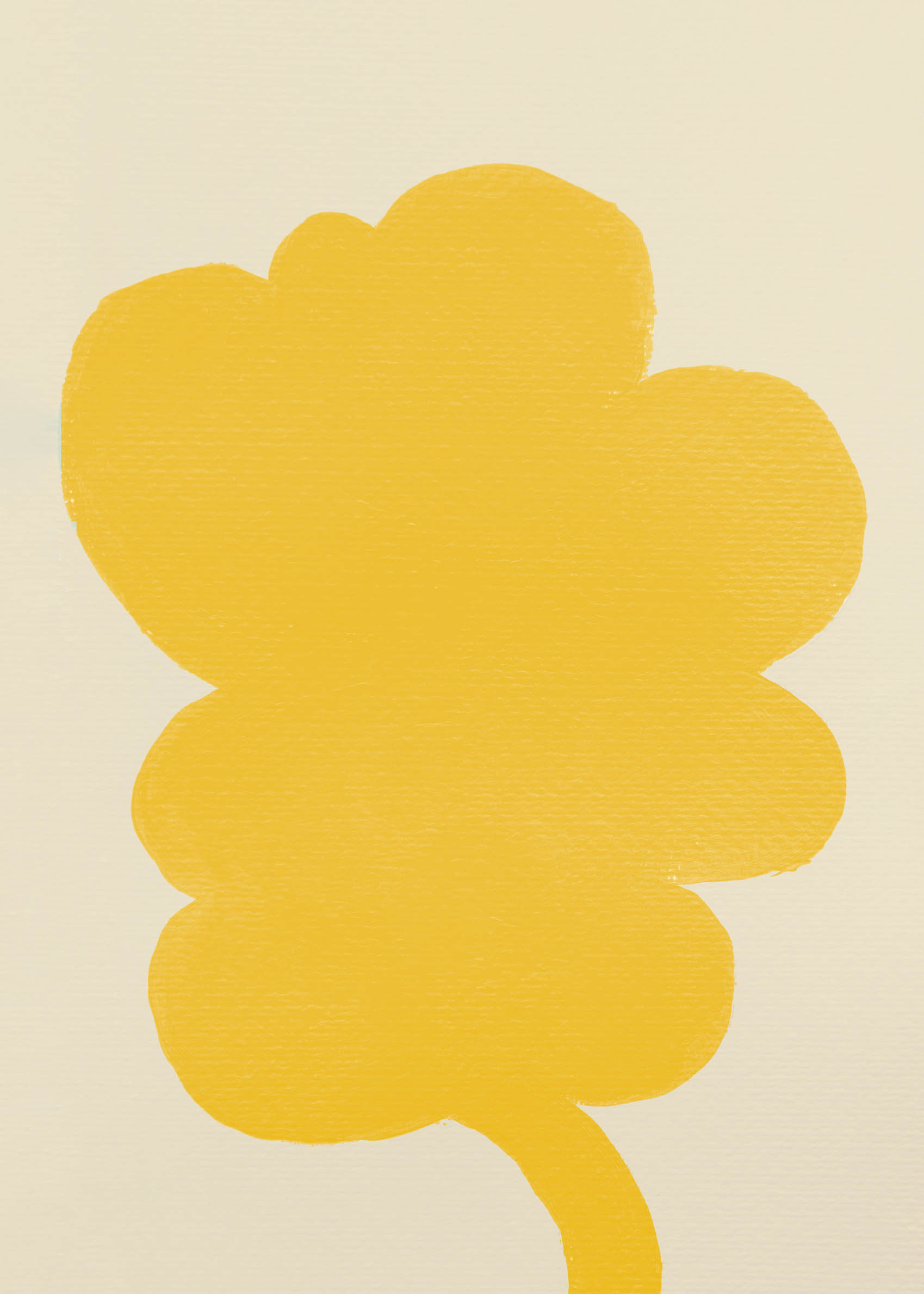 Yellow Leaf Poster - Abstract illustration (50x70 cm)