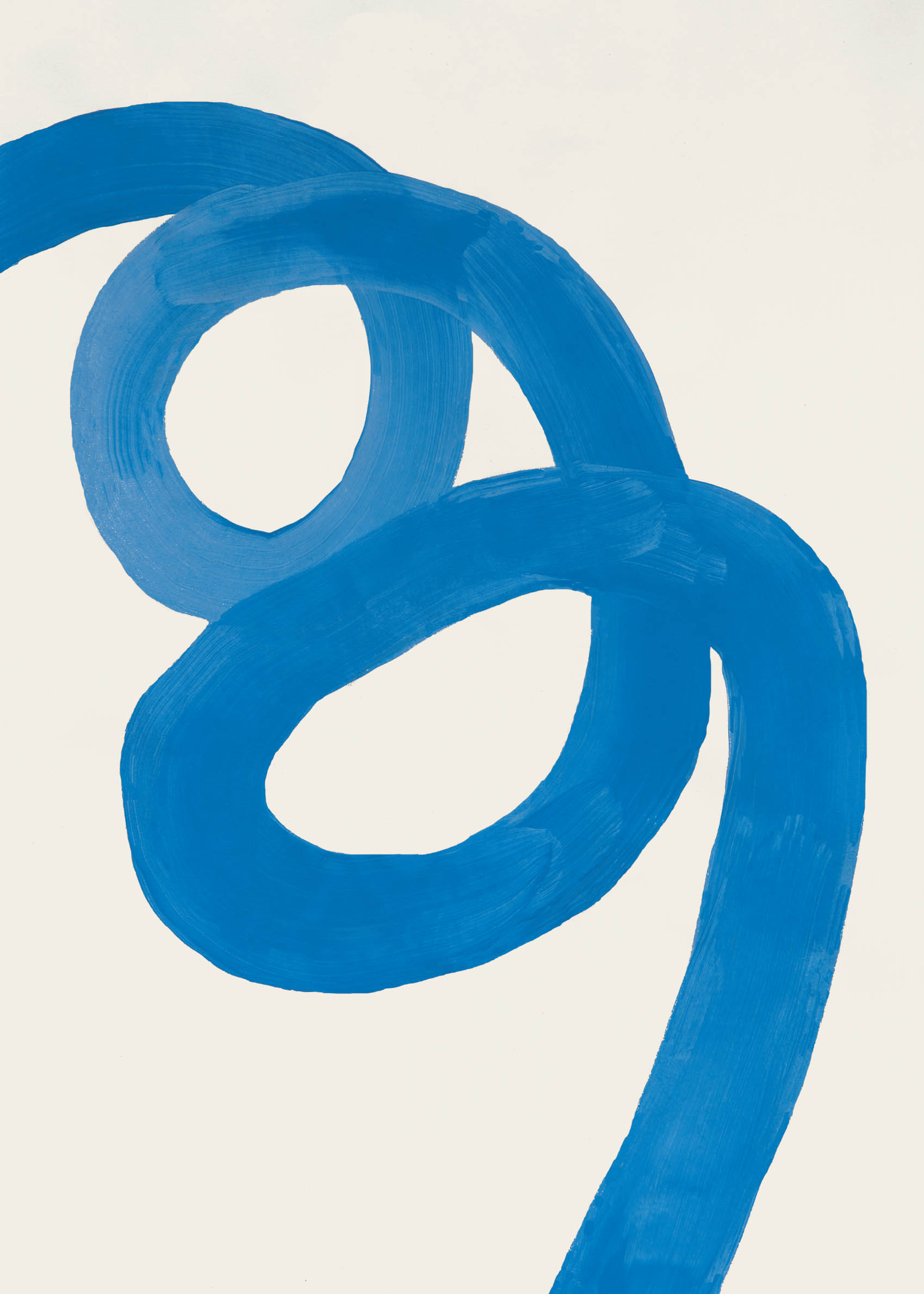 Blue Curl Poster - Abstract illustration (30x40 cm)