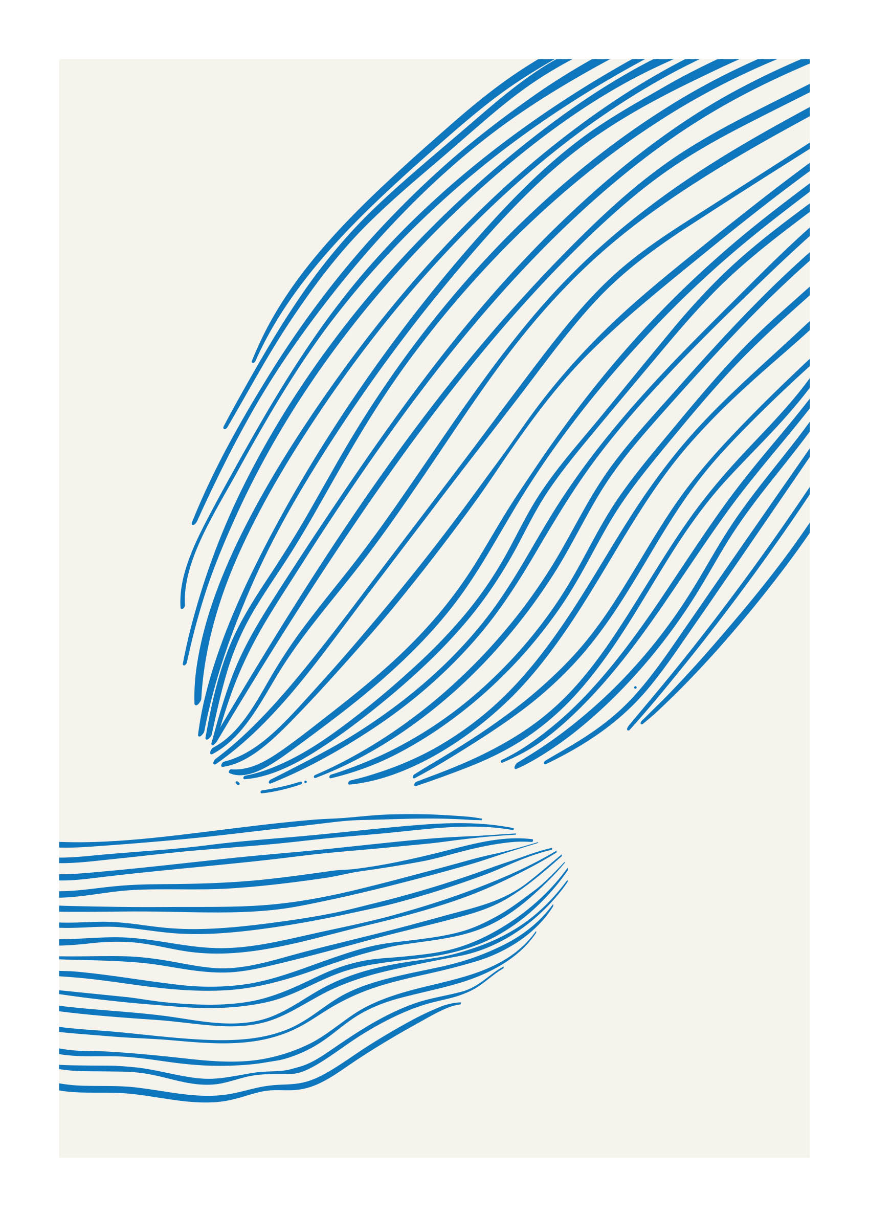 Blue Lines II plakat - Abstrakt line art (30x40 cm)