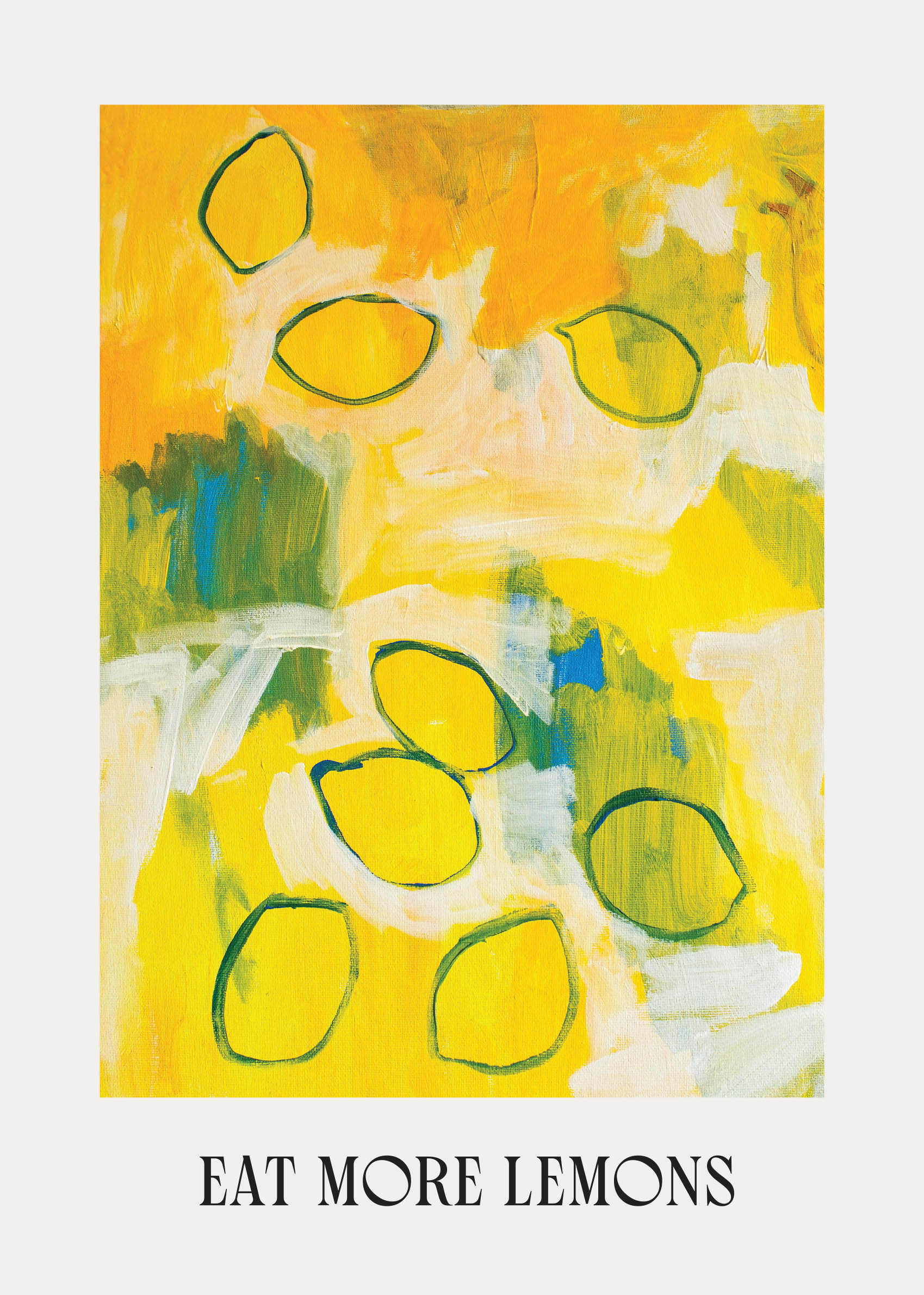 Eat More Lemons Poster - Zitronen Illustration (70x100 cm)