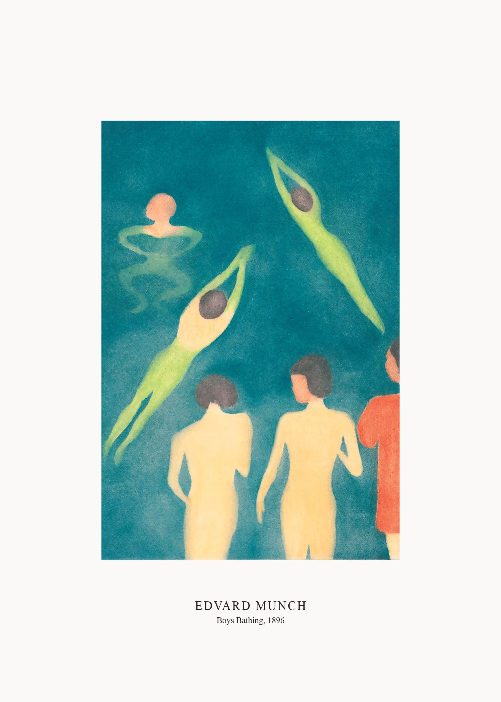 Boys Bathing by Edvard Munch Poster - Figurenmalerei (50x70 cm)