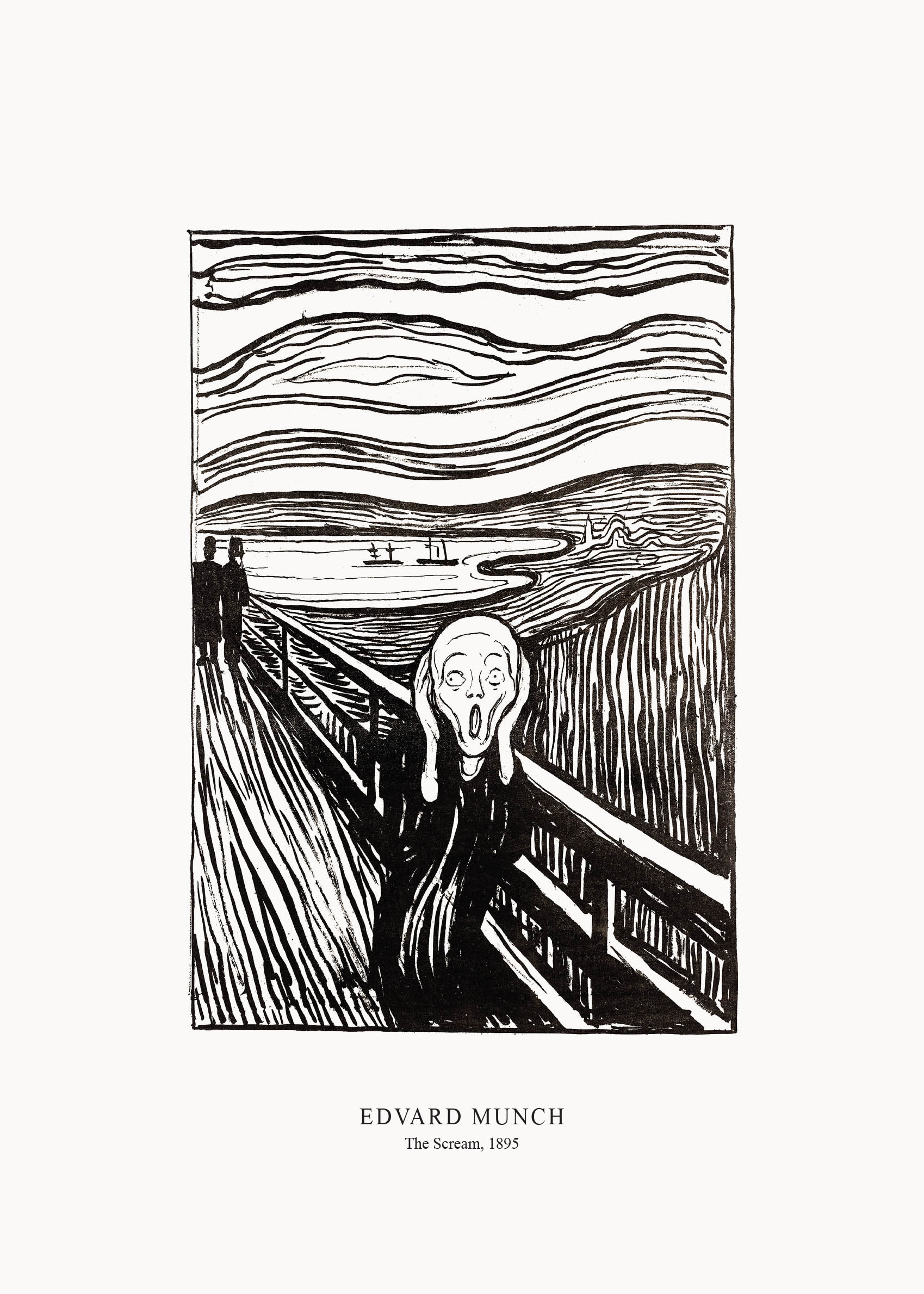 The Scream by Edvard Munch Poster - Figurenillustration (21x30 cm)
