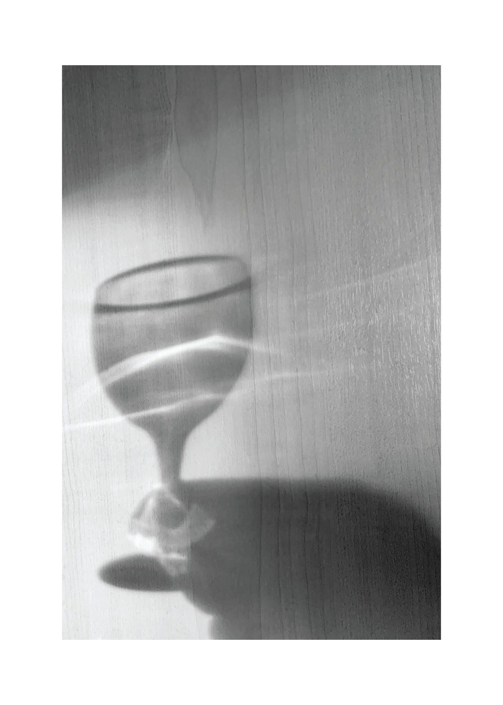 Glass in Light Poster - Black and white wine glass photo (30x40 cm)