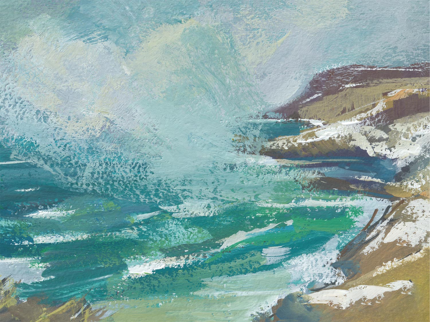 Ocean Splash poster - Coastal painting (40x50 cm)