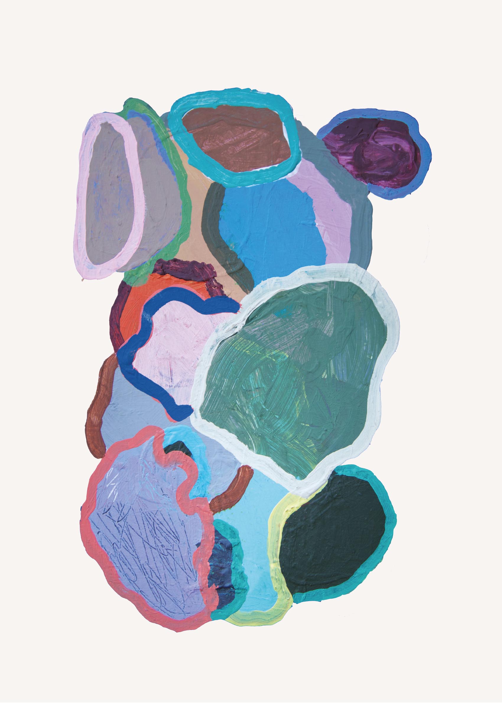 Stones Poster - Abstract illustration (40x50 cm)