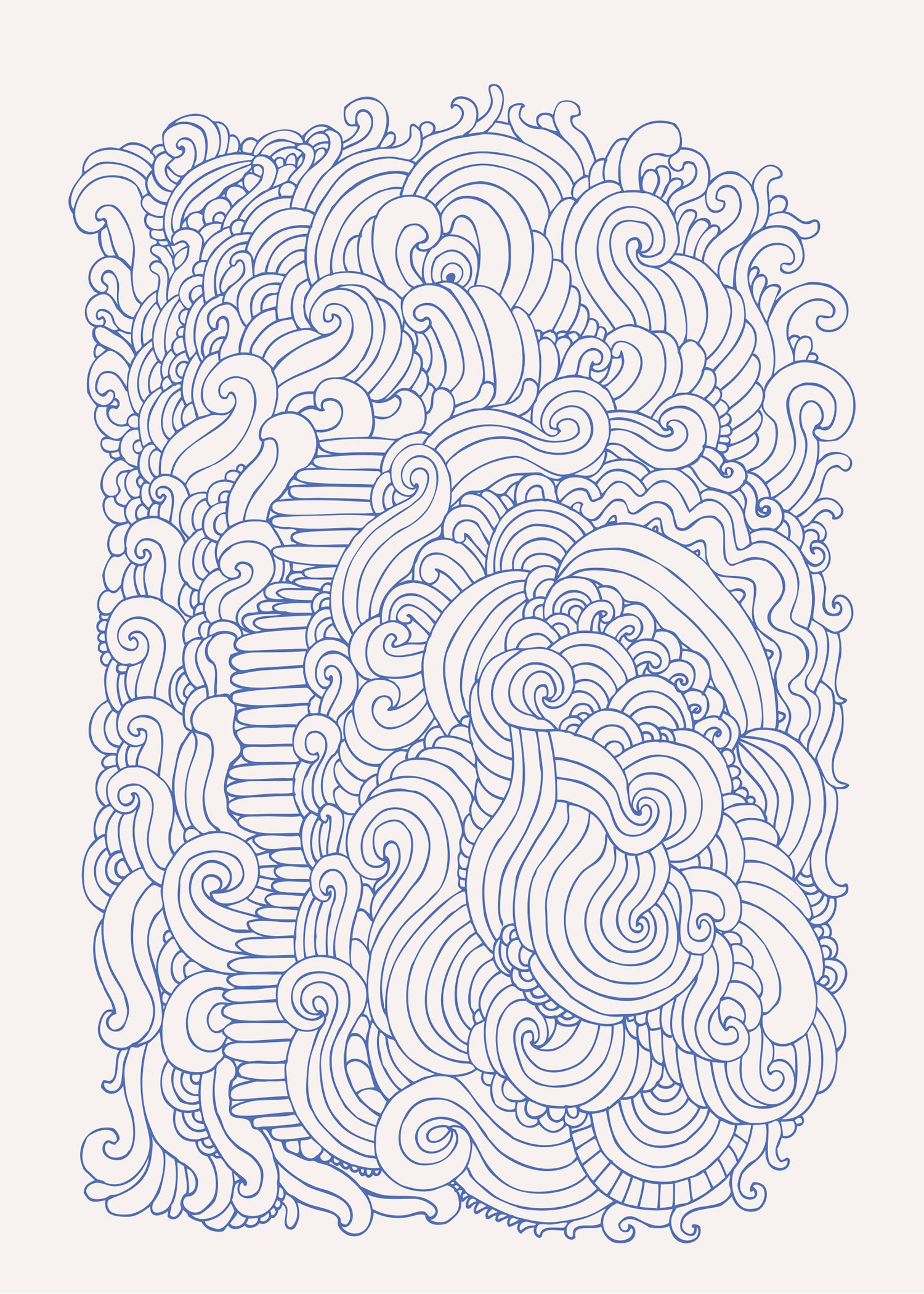 Little Waves plakat - Abstrakt line art (30x40 cm)